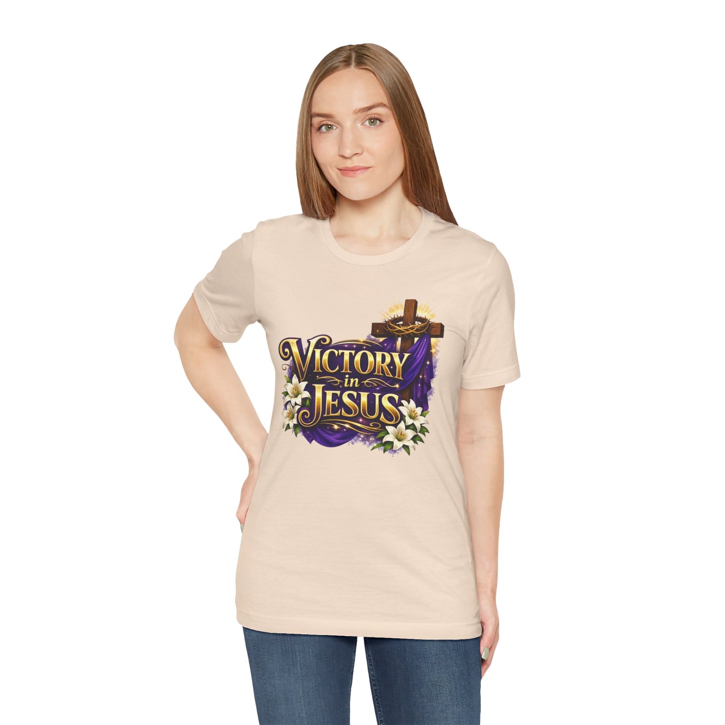 Victory In Jesus Christian T-Shirt — Cross Faith Tee
