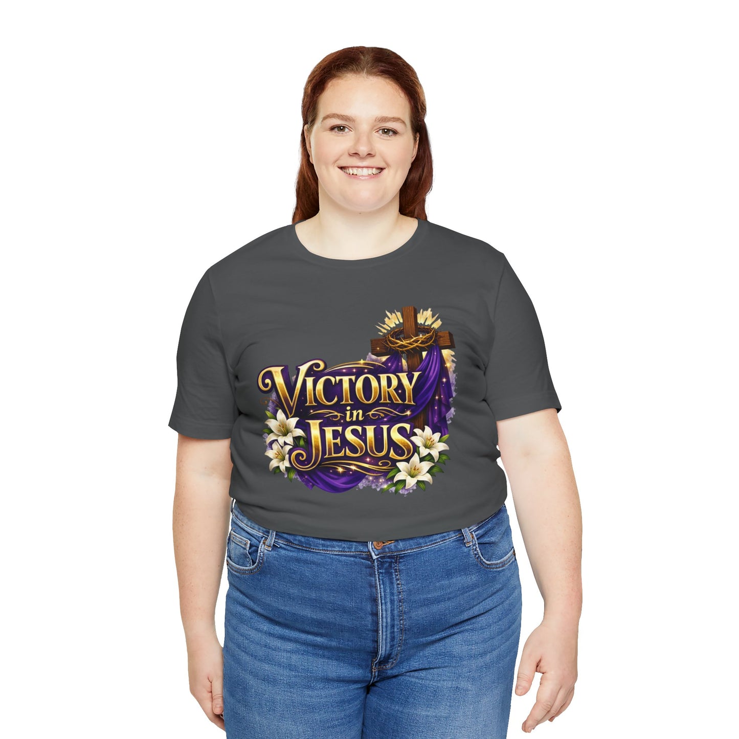 Victory In Jesus Christian T-Shirt — Cross Faith Tee