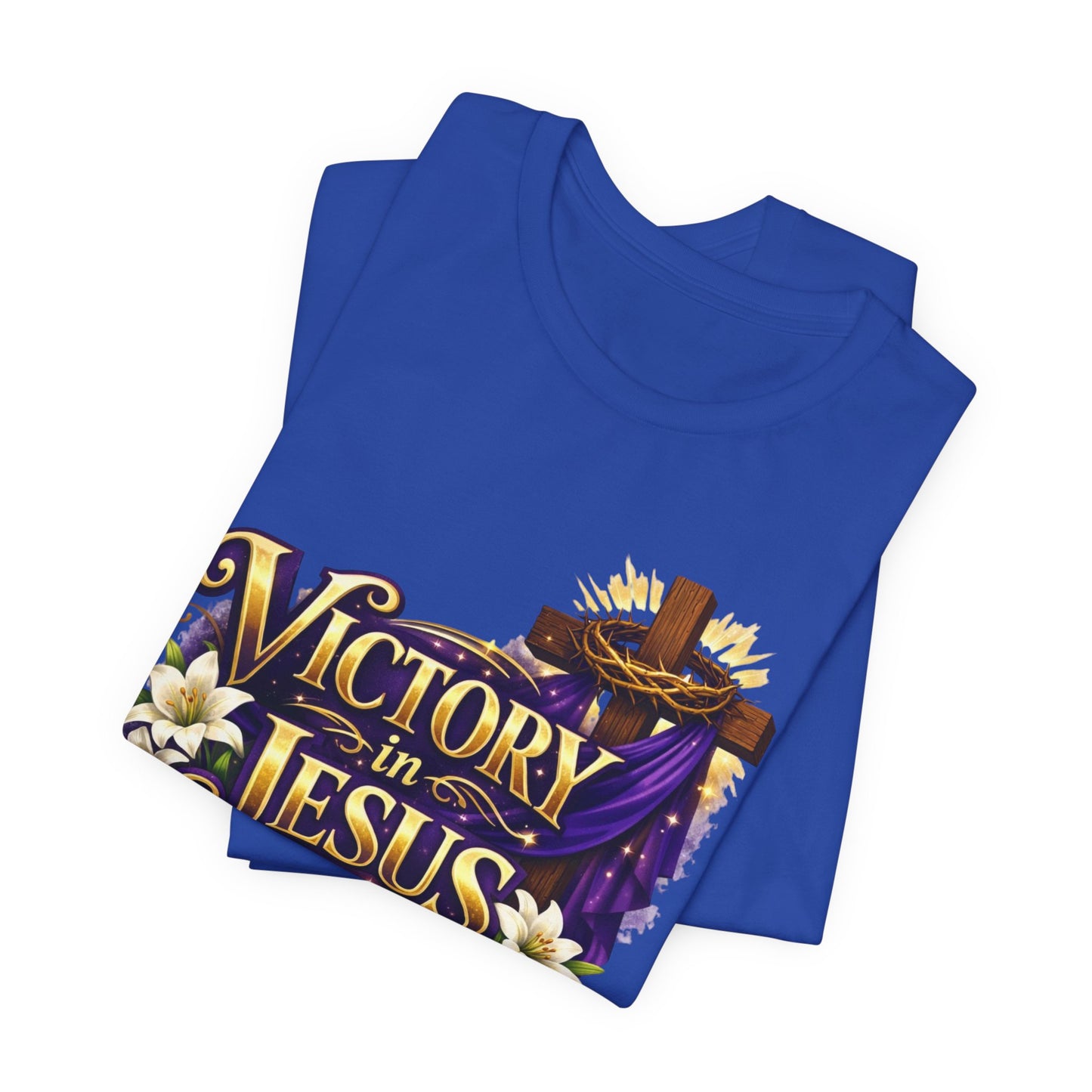 Victory In Jesus Christian T-Shirt — Cross Faith Tee