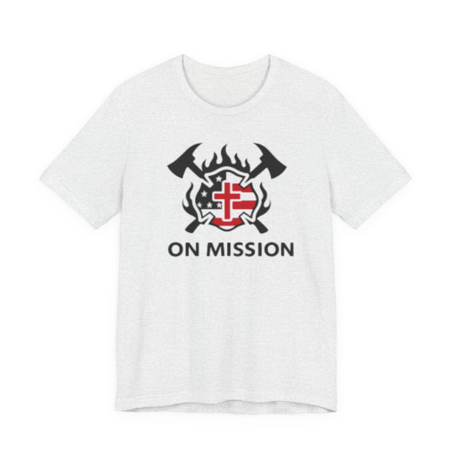 On Mission Christian Cross & American Flag T‑Shirt