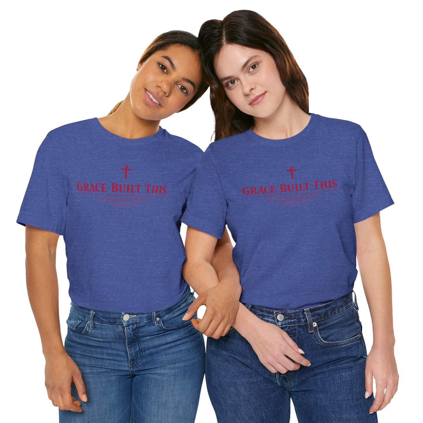Grace Built This T-Shirt — Christian Faith Tee with Cross
