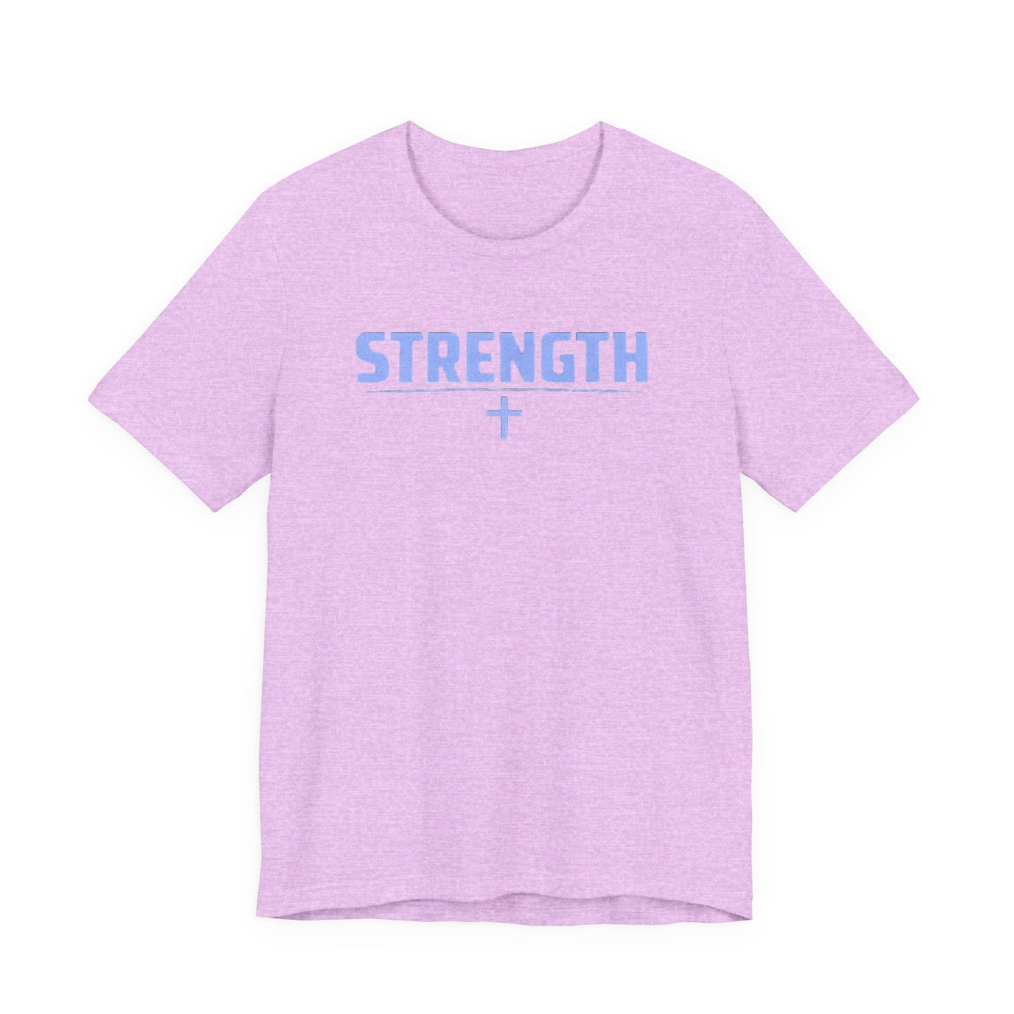 Strength with Cross Tee — Minimal Motivational Fitness Shirt