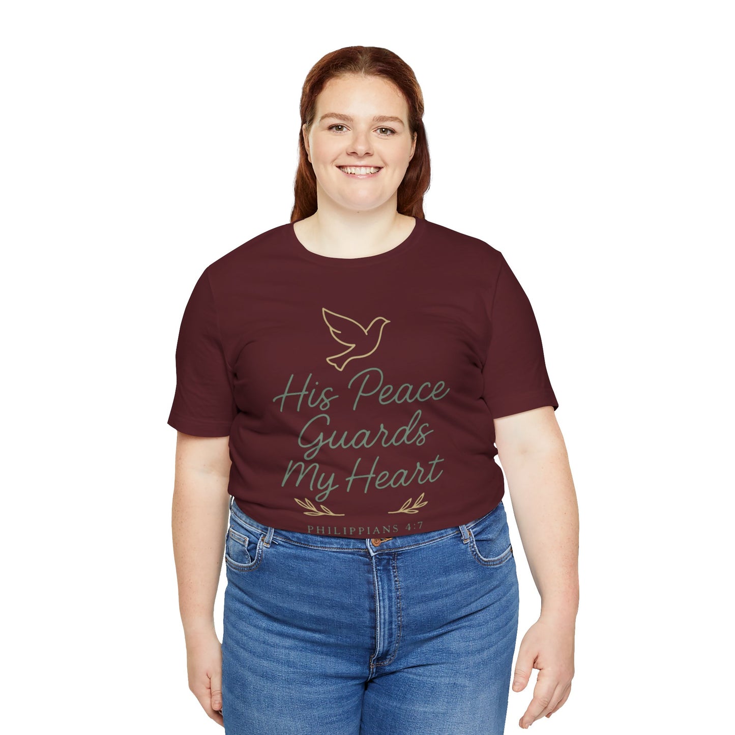 His Peace Guards My Heart Tee — Philippians 4:7 Christian Dove T-Shirt