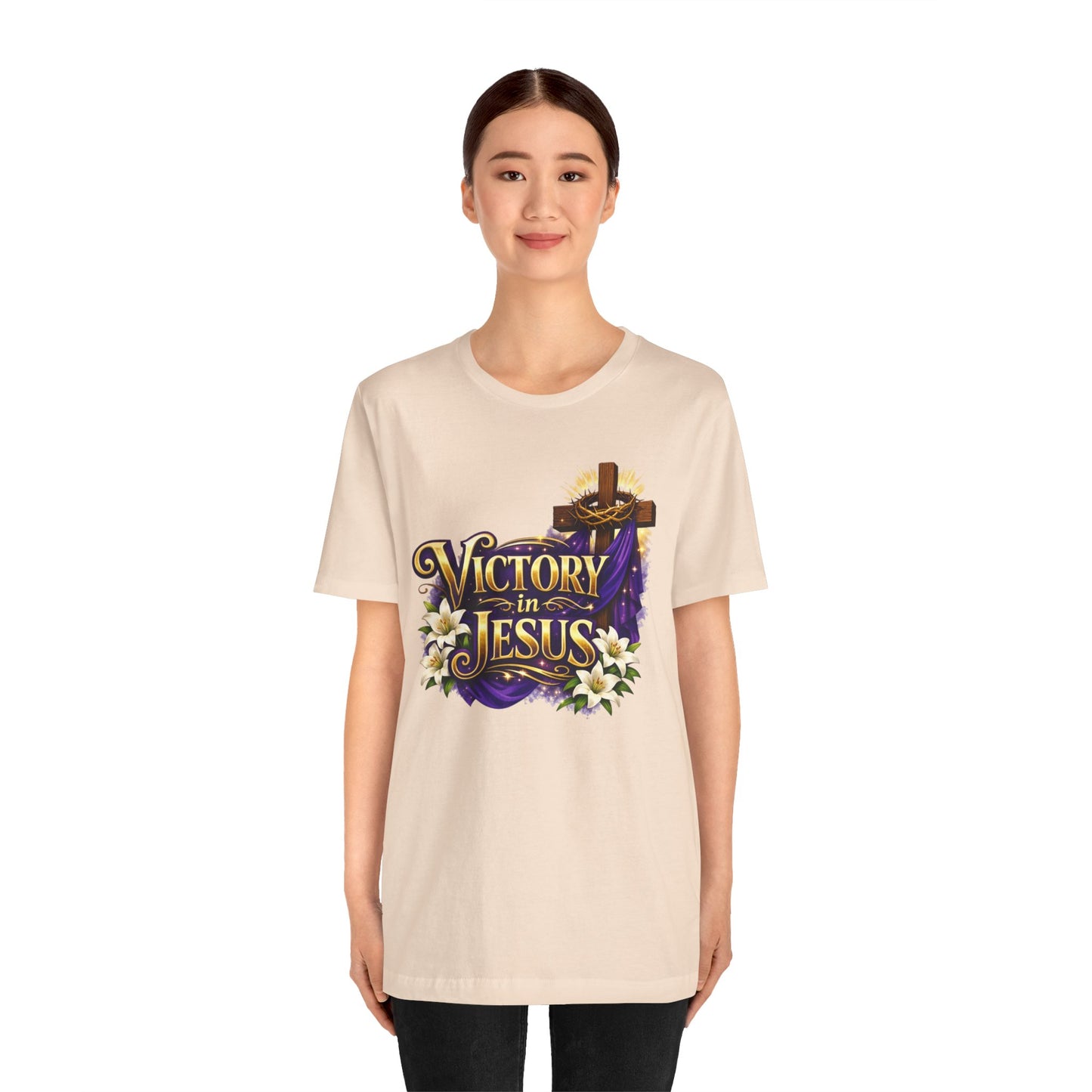 Victory In Jesus Christian T-Shirt — Cross Faith Tee