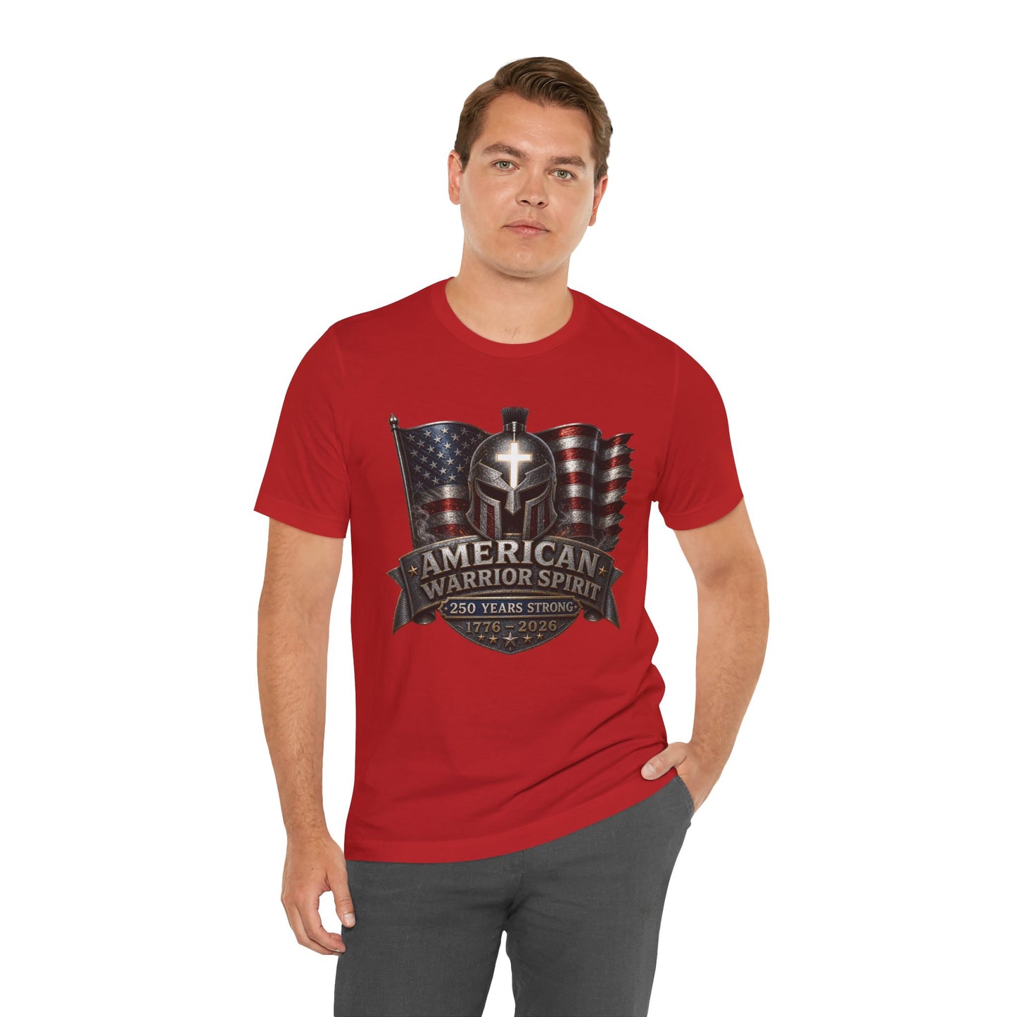 American Warrior Spirit T-Shirt – Patriotic 250 Years Strong Tee (1776–2026)