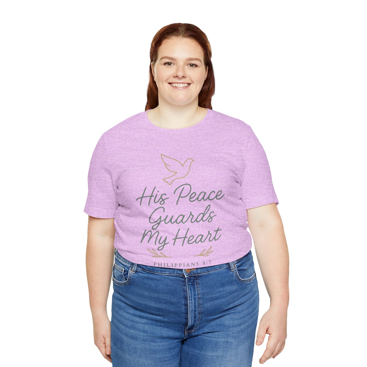 His Peace Guards My Heart Tee — Philippians 4:7 Christian Dove T-Shirt
