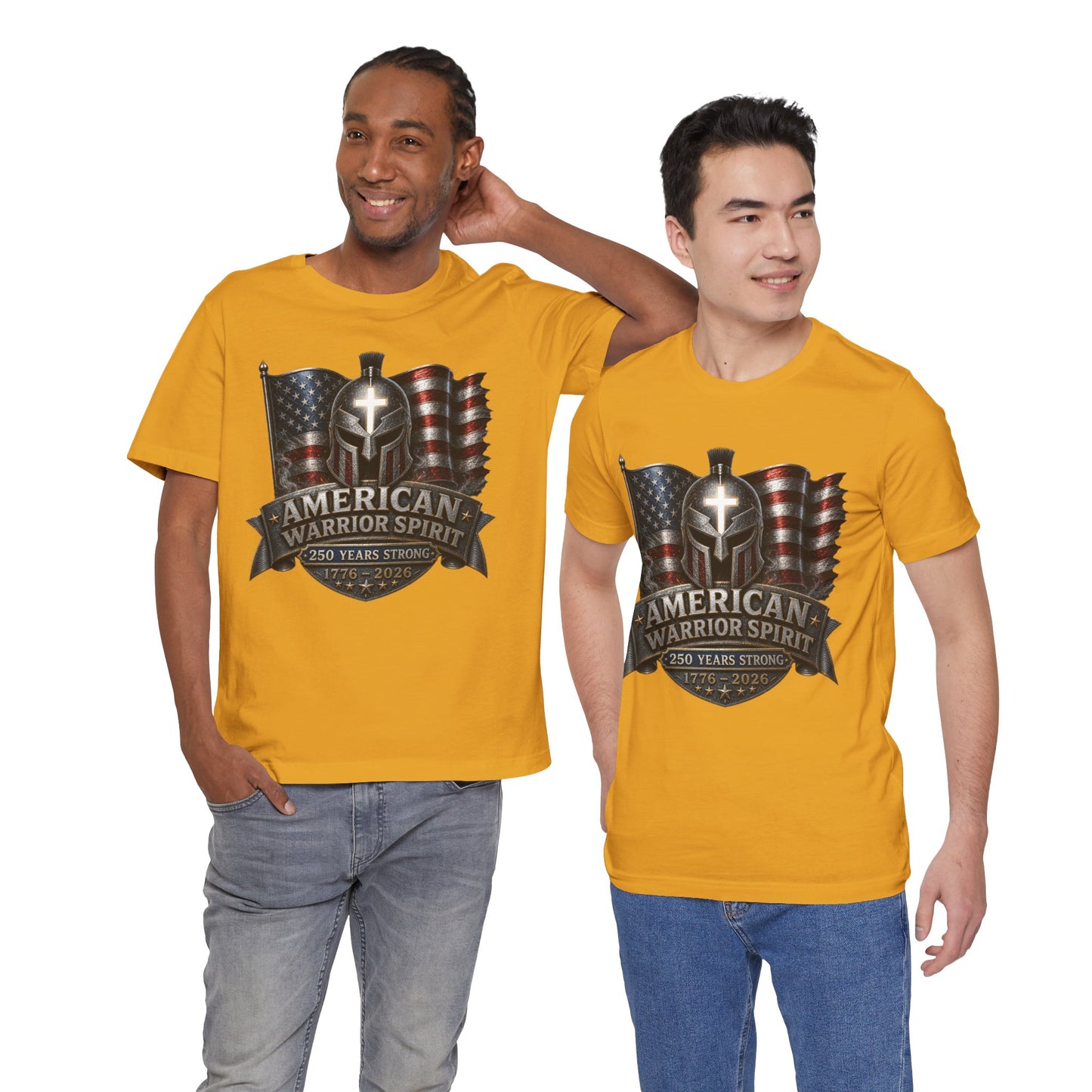 American Warrior Spirit T-Shirt – Patriotic 250 Years Strong Tee (1776–2026)