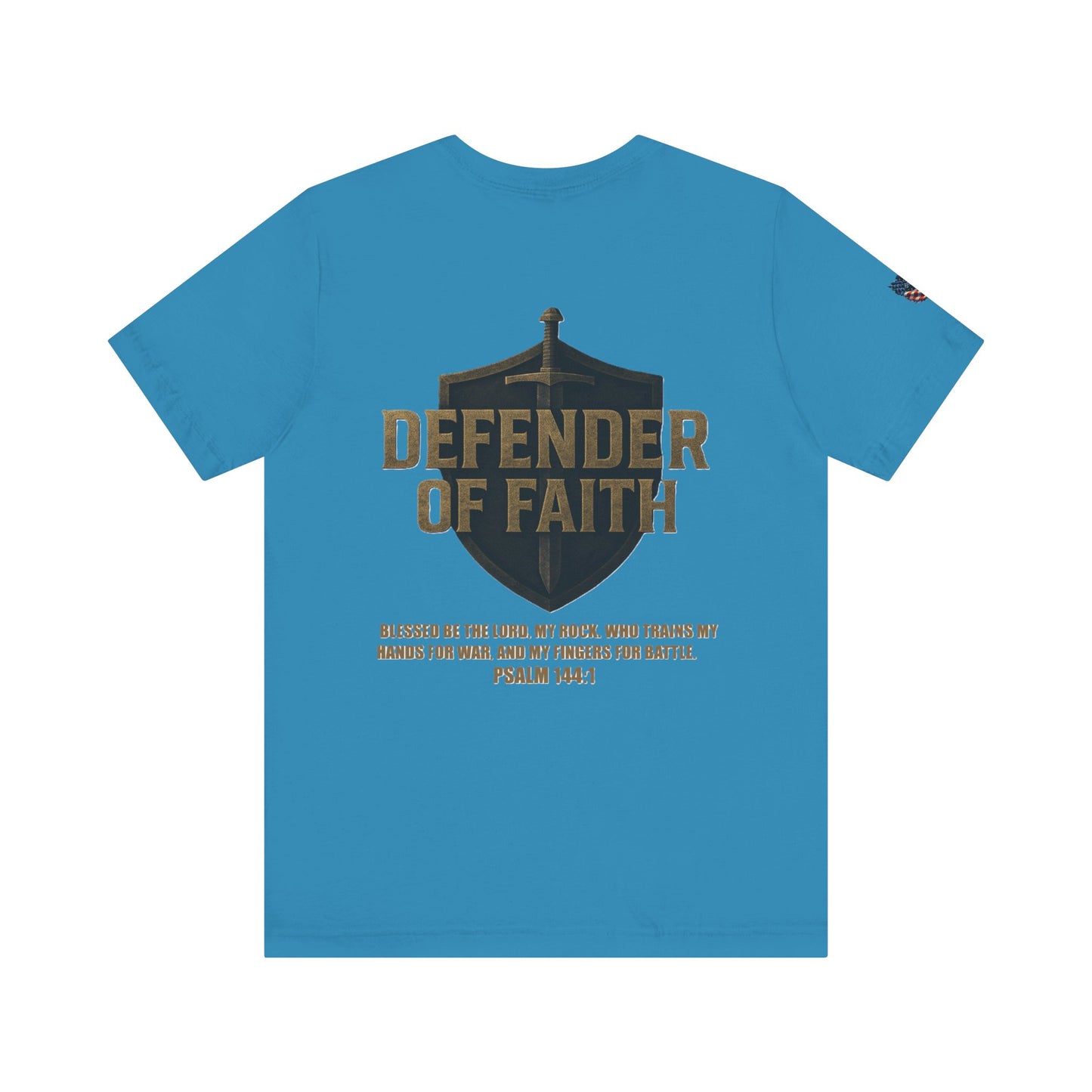 Psalm 144:1 'Defender of Faith' T-Shirt — Christian Scripture Tee
