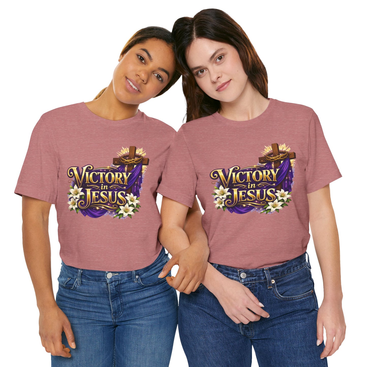 Victory In Jesus Christian T-Shirt — Cross Faith Tee