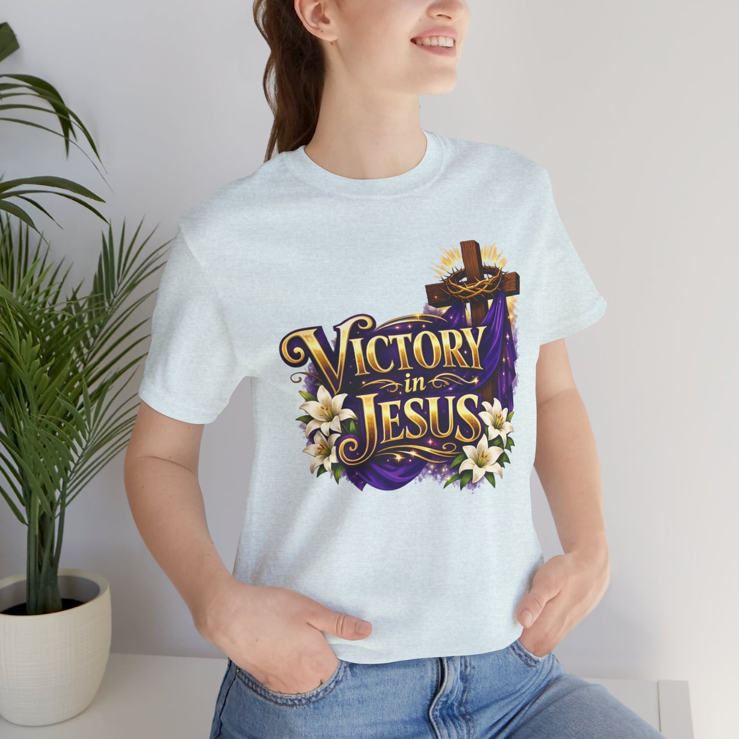 Victory In Jesus Christian T-Shirt — Cross Faith Tee