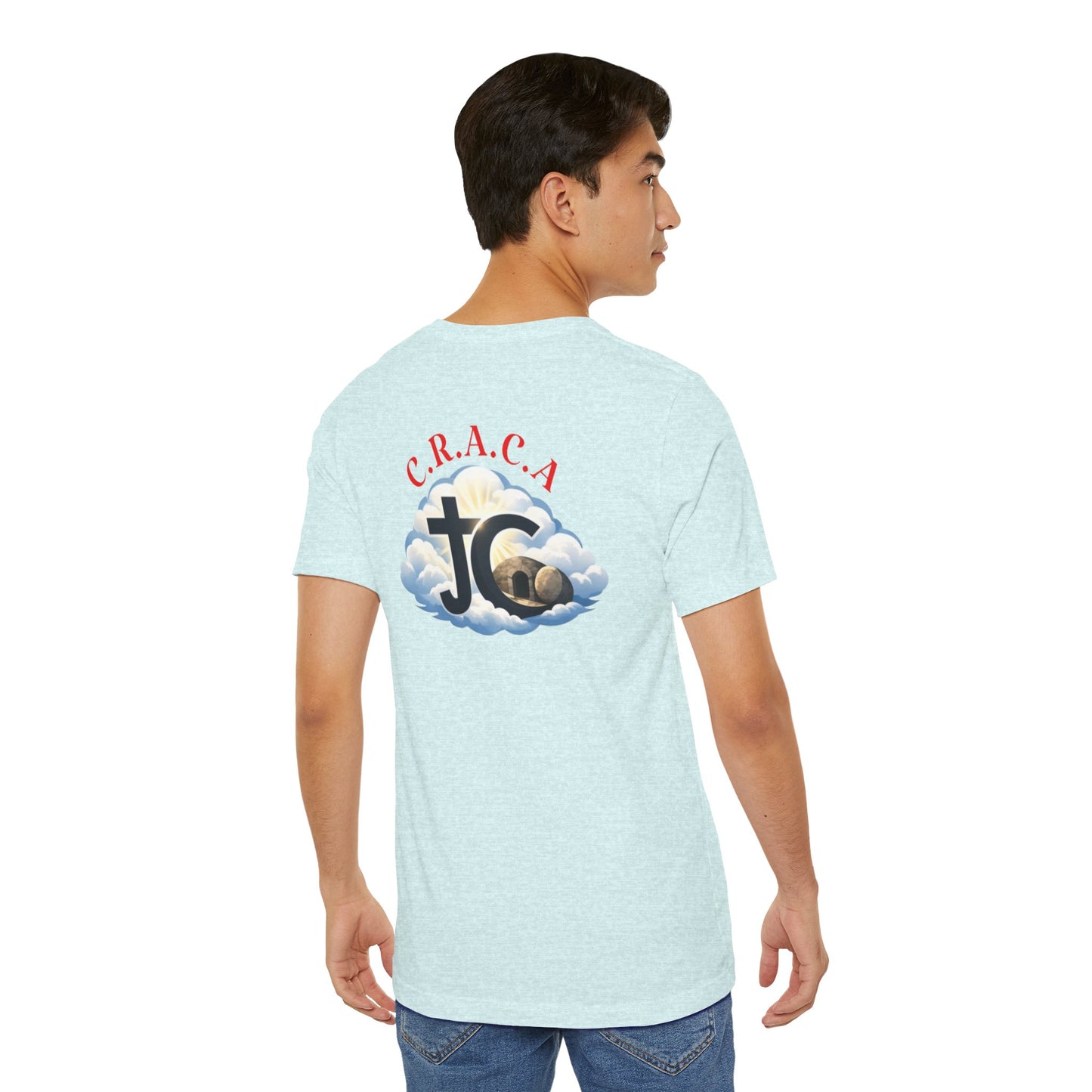 Christian JC Cross Tee — CRACA (Crucified.Risen.And.Coming.Again) Graphic T‑Shirt