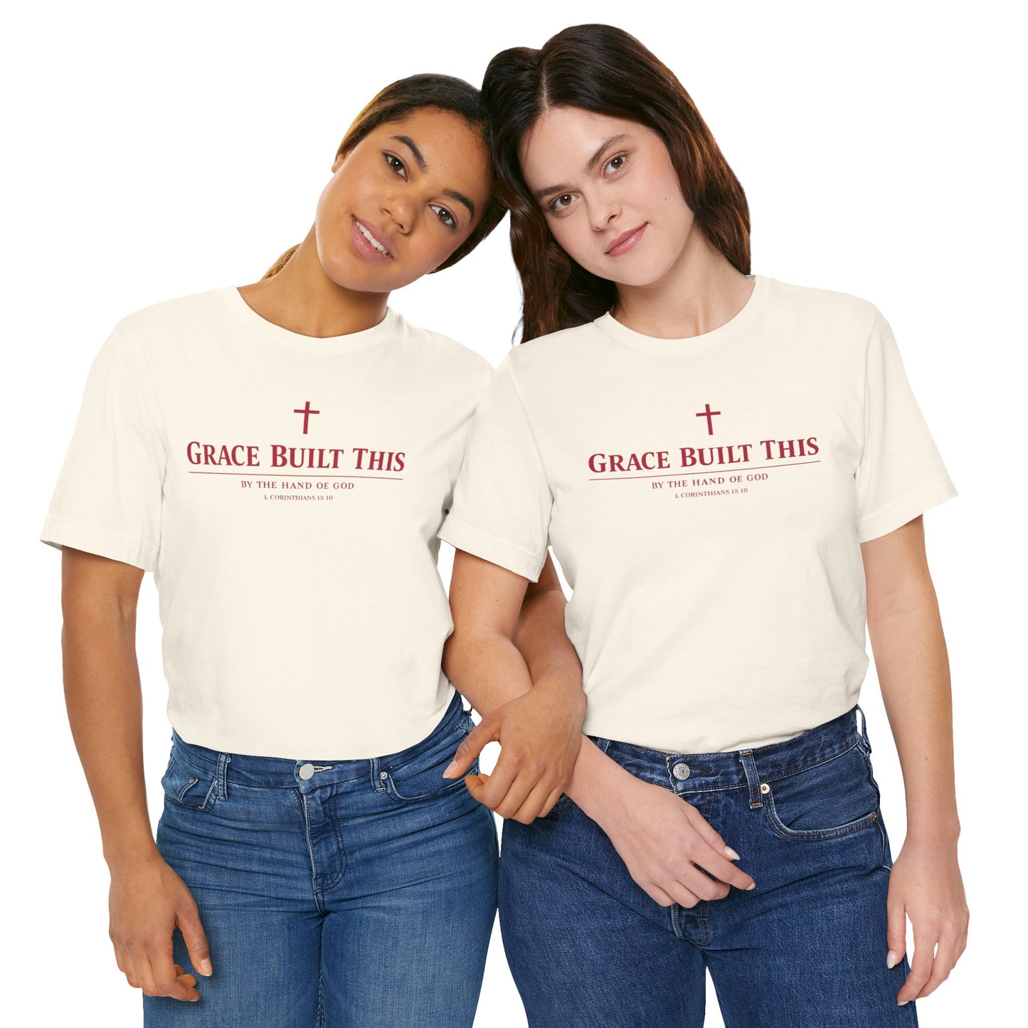 Grace Built This T-Shirt — Christian Faith Tee with Cross