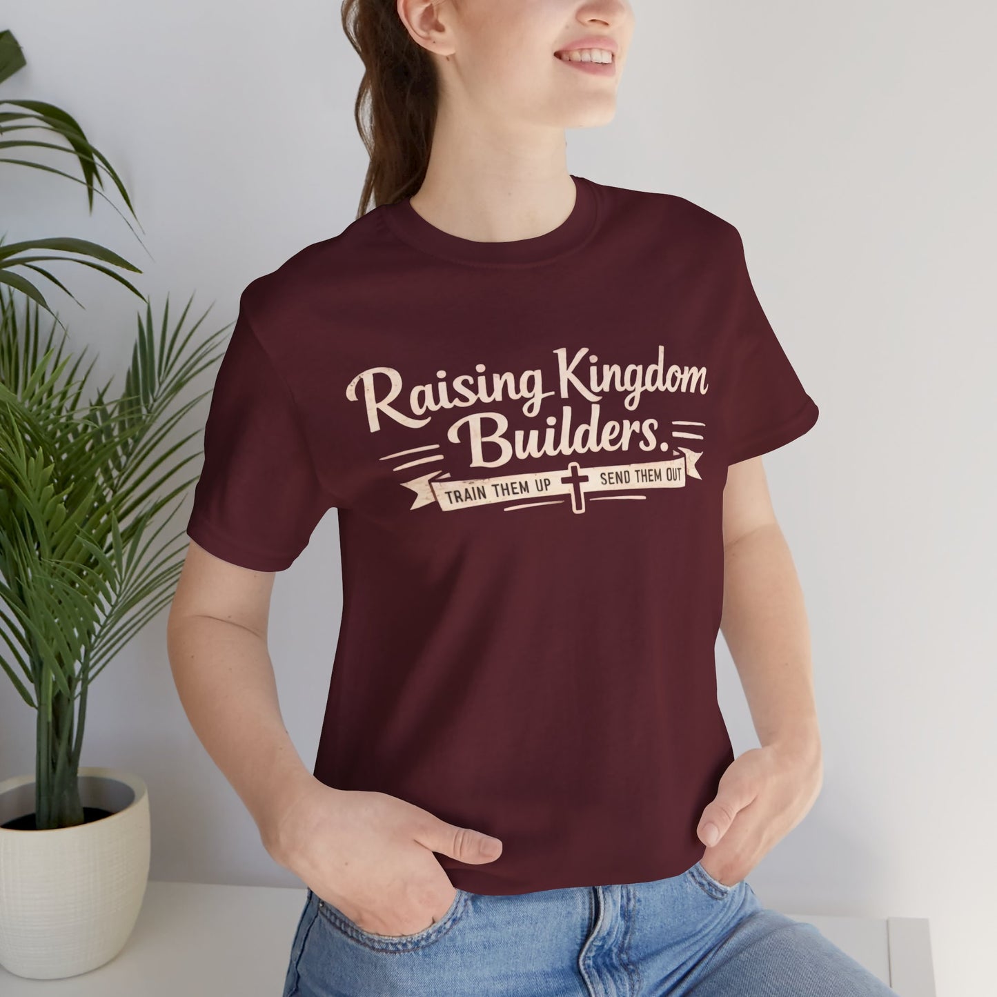 Raising Kingdom Builders Tee – Train Them Up, Send Them Out Christian Youth T-Shirt