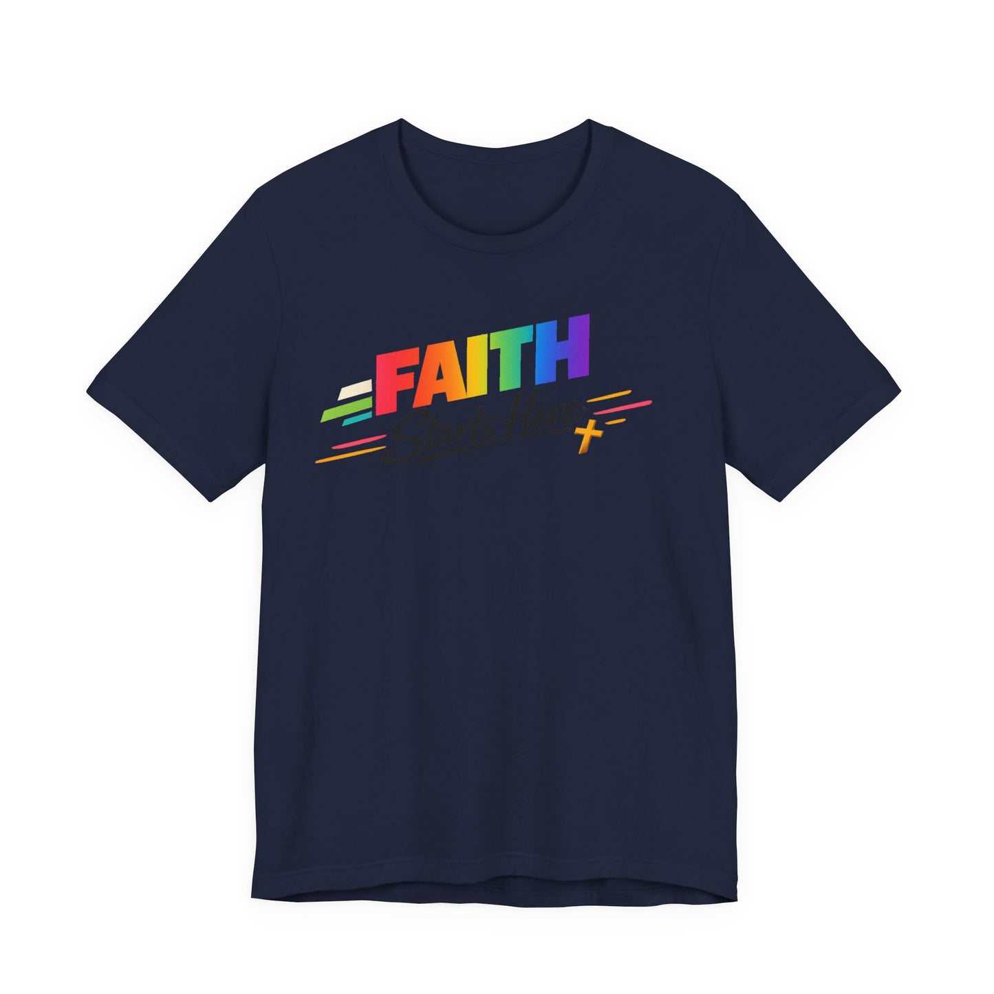Faith Starts Here Rainbow Tee