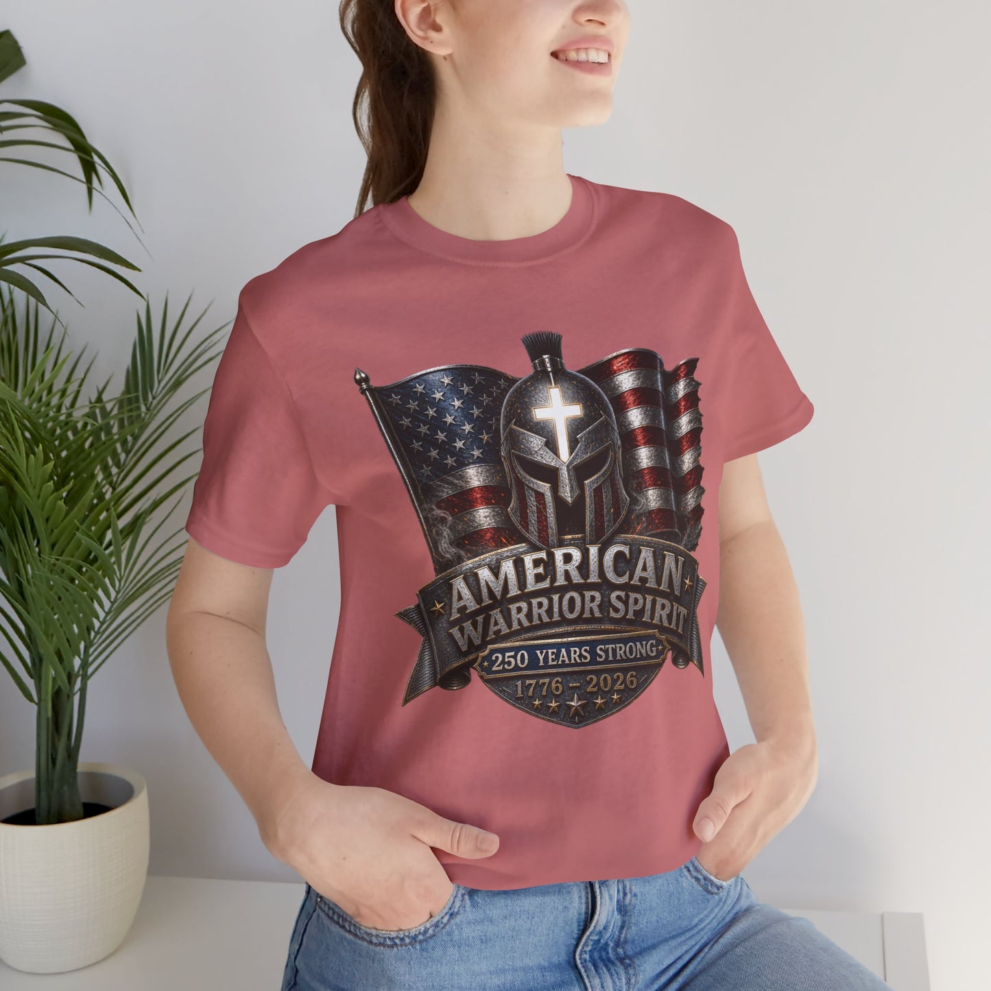American Warrior Spirit T-Shirt – Patriotic 250 Years Strong Tee (1776–2026)