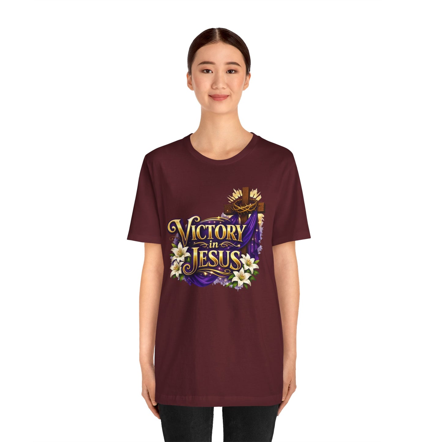 Victory In Jesus Christian T-Shirt — Cross Faith Tee