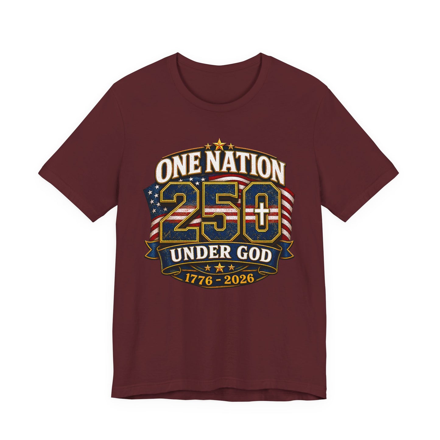 250th USA Independence T-Shirt — "One Nation Under God" 1776–2026 Patriotic Tee
