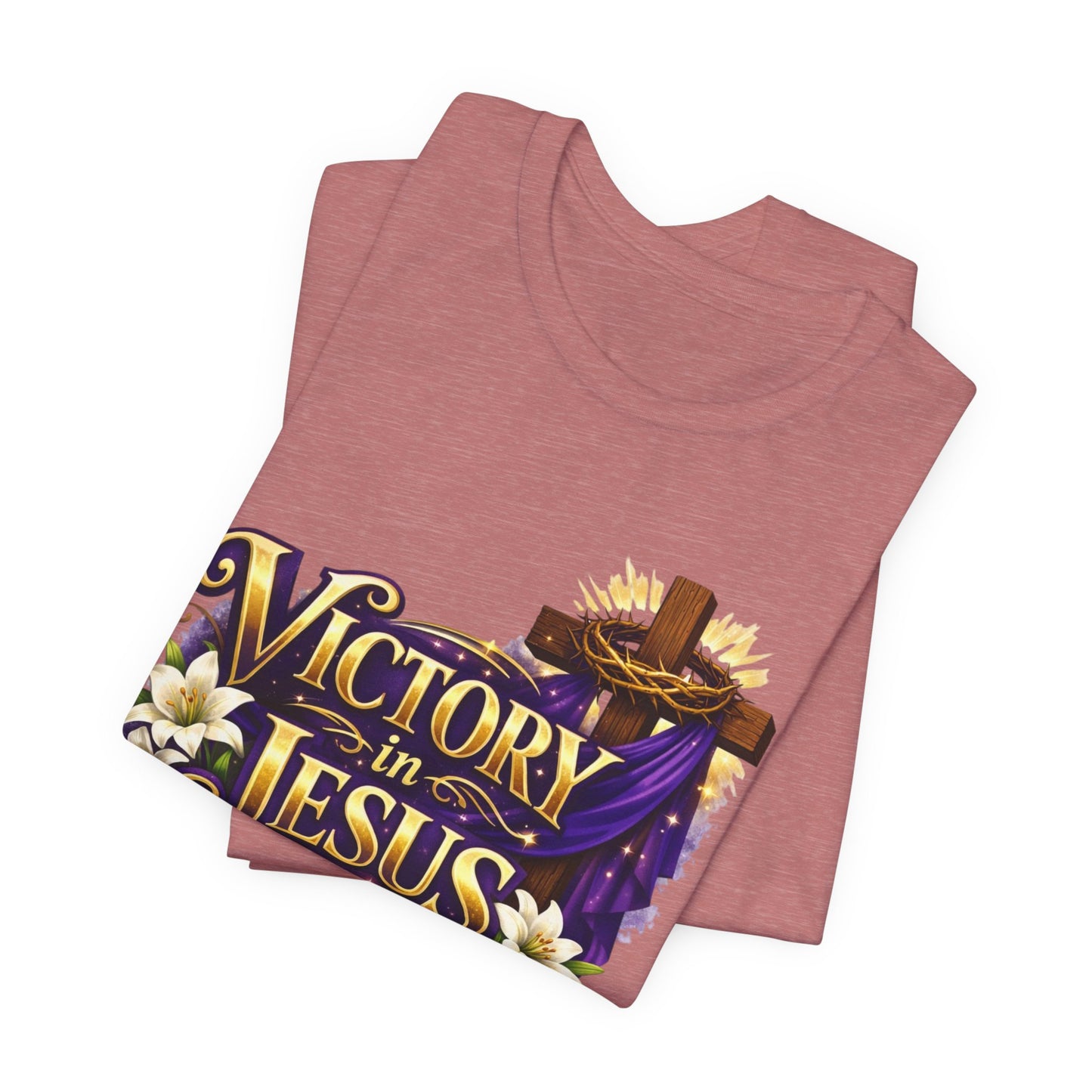 Victory In Jesus Christian T-Shirt — Cross Faith Tee