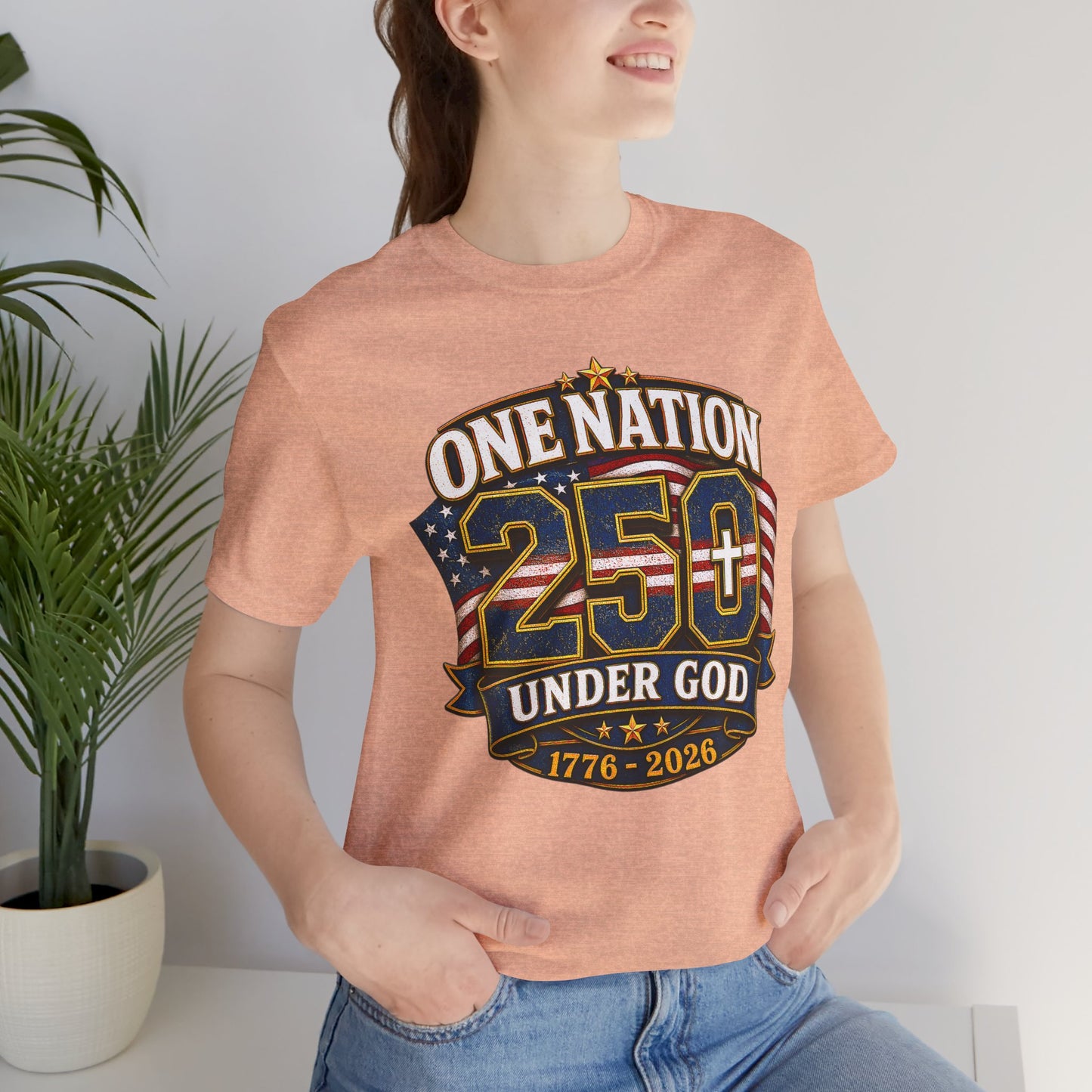 250th USA Independence T-Shirt — "One Nation Under God" 1776–2026 Patriotic Tee