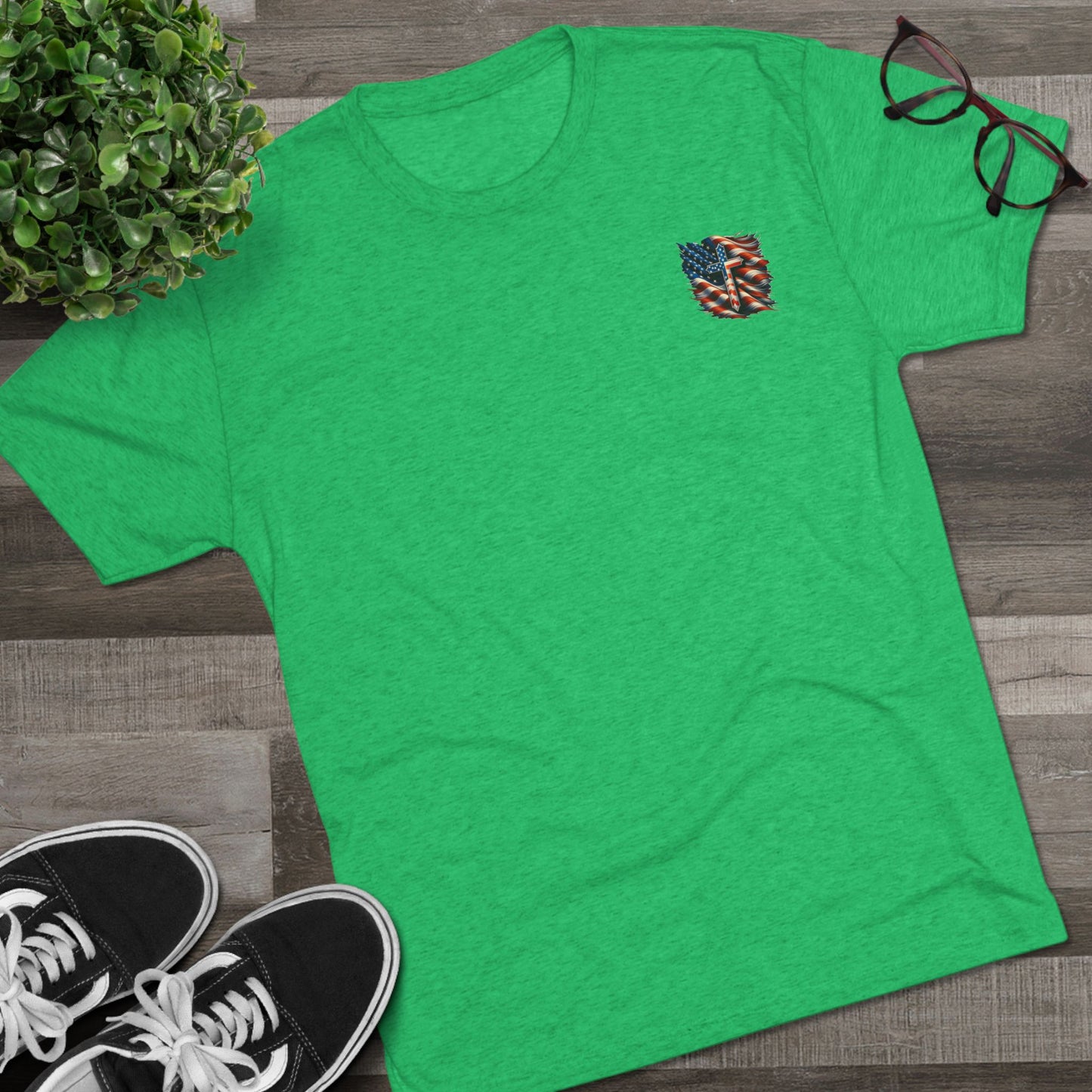 Unisex Tri-Blend Crew Tee "GOD BLESS AMERICA"