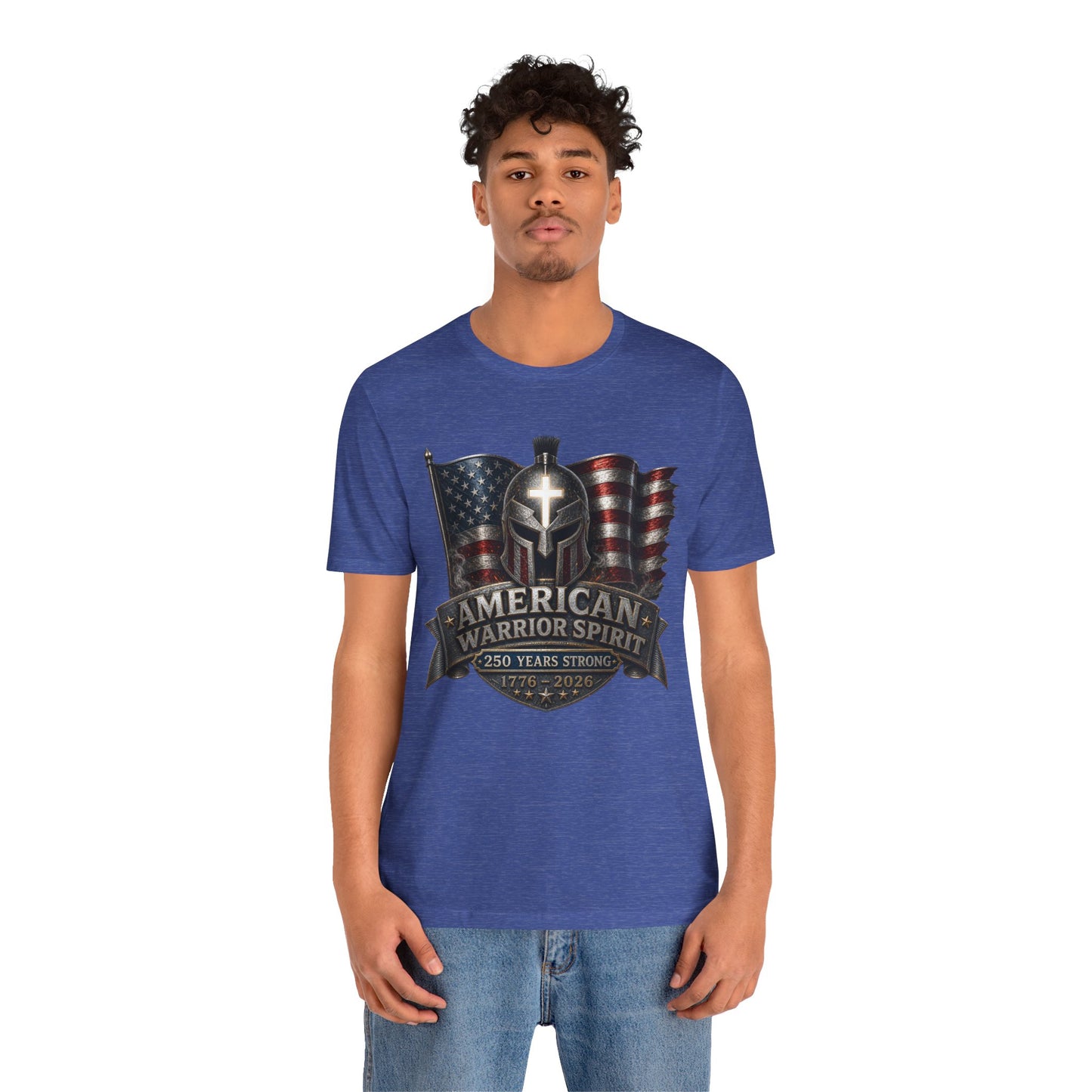 American Warrior Spirit T-Shirt – Patriotic 250 Years Strong Tee (1776–2026)