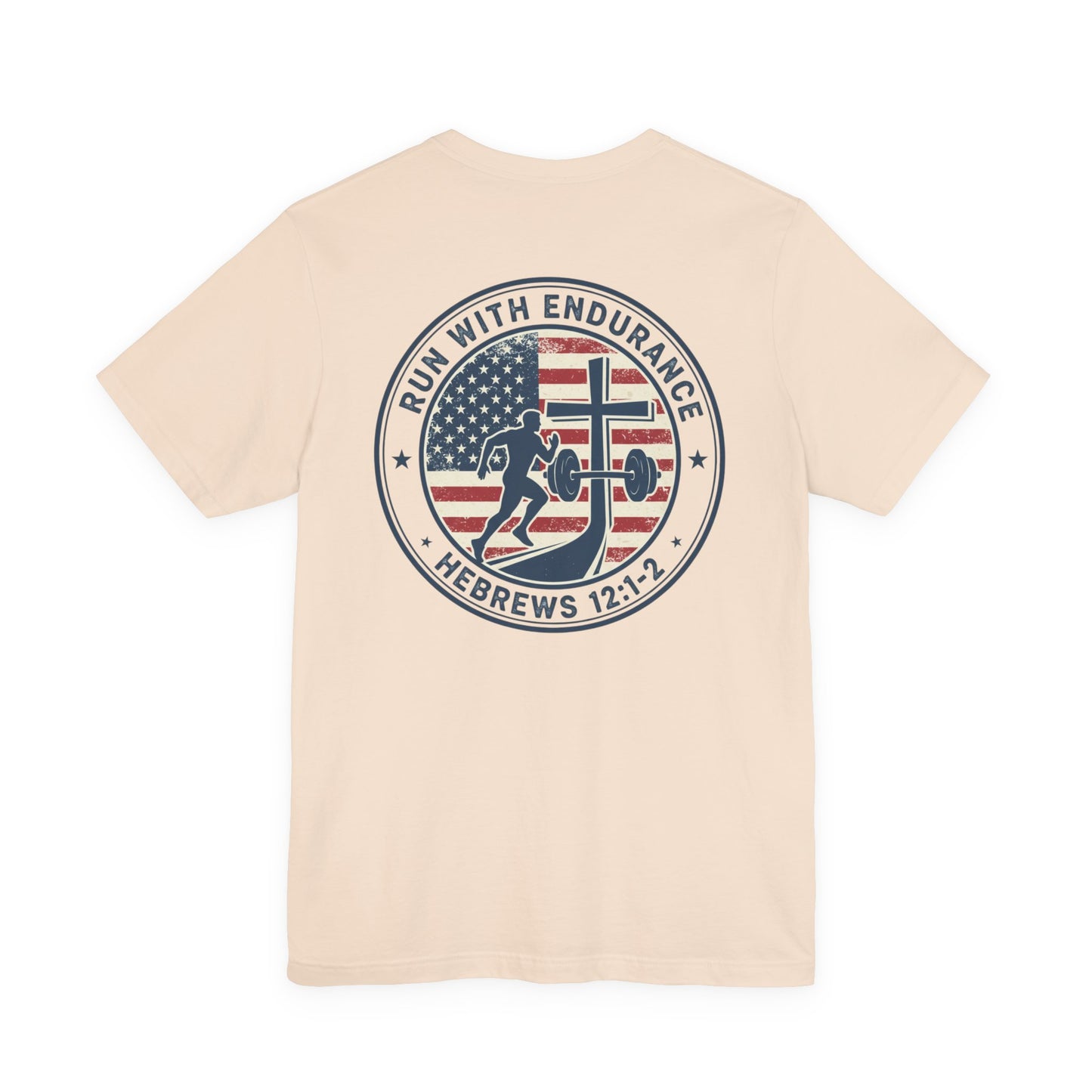 Hebrews 12:1-2 'Run With Endurance' T-Shirt — Inspirational Christian Tee