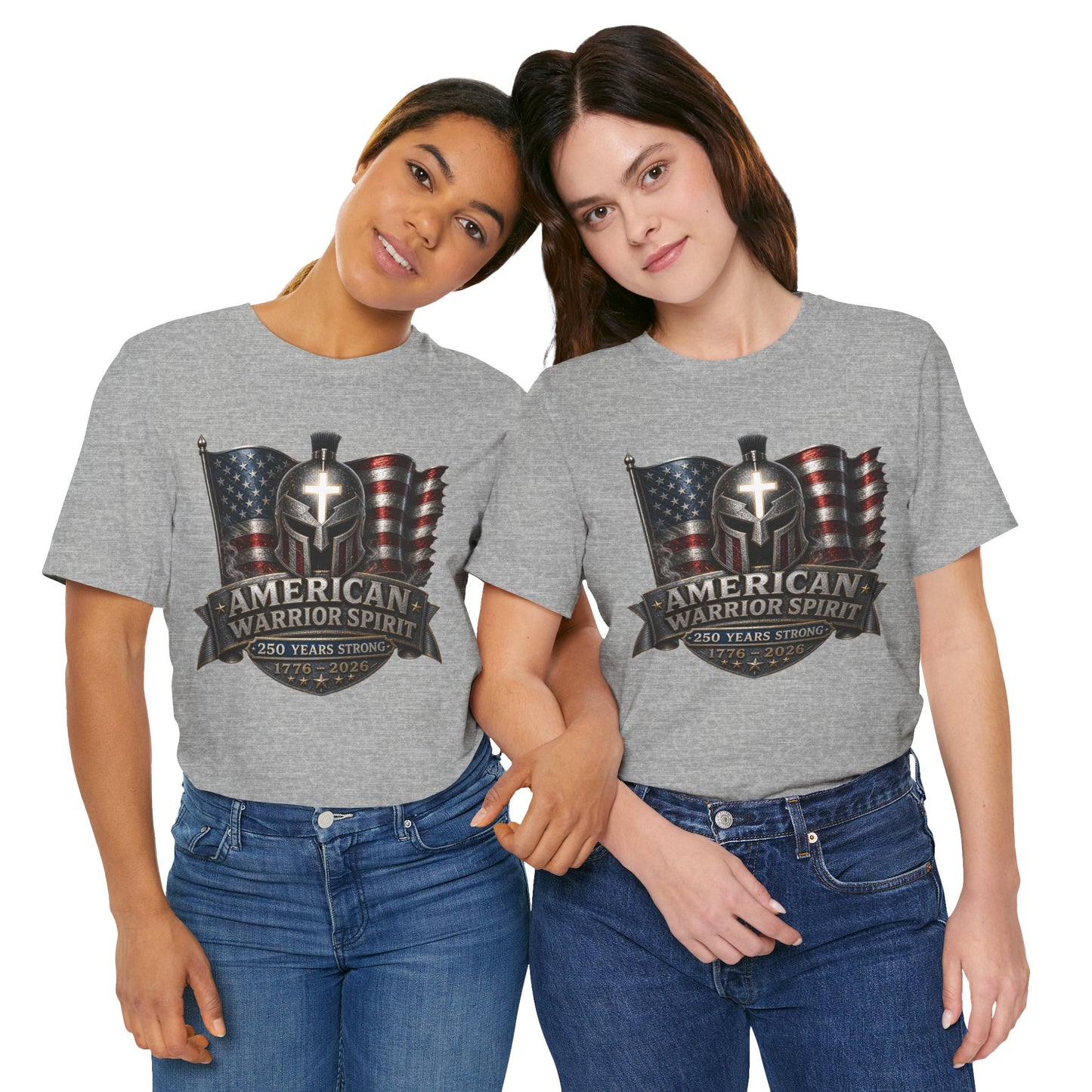 American Warrior Spirit T-Shirt – Patriotic 250 Years Strong Tee (1776–2026)