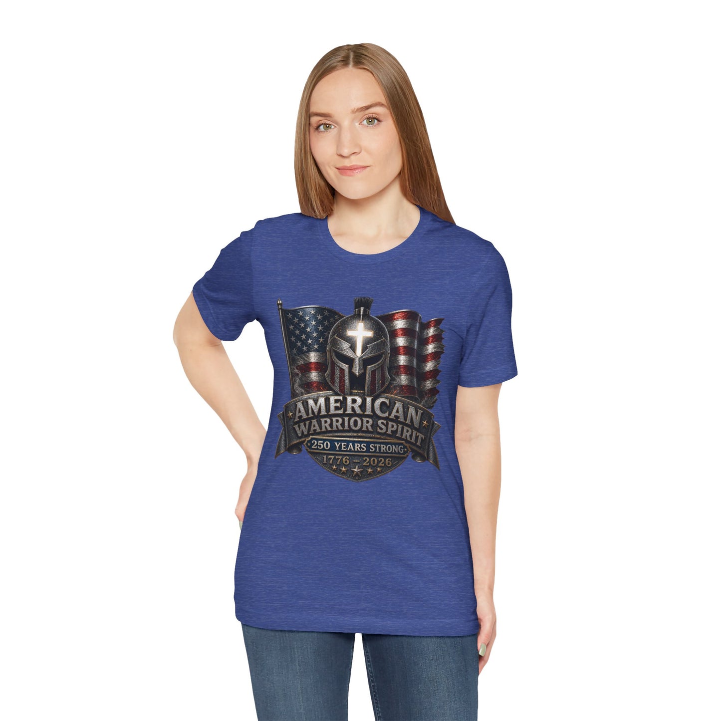 American Warrior Spirit T-Shirt – Patriotic 250 Years Strong Tee (1776–2026)