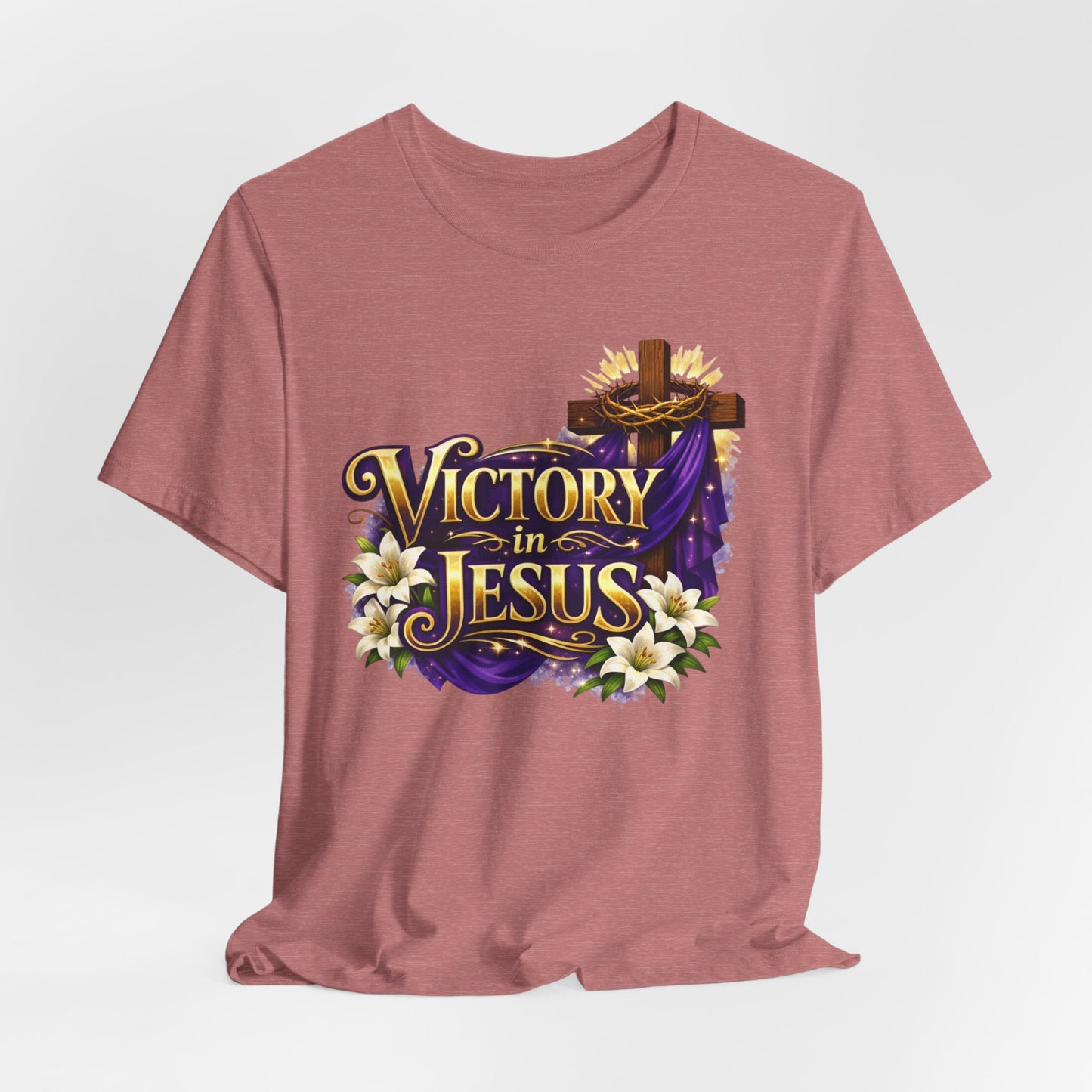 Victory In Jesus Christian T-Shirt — Cross Faith Tee