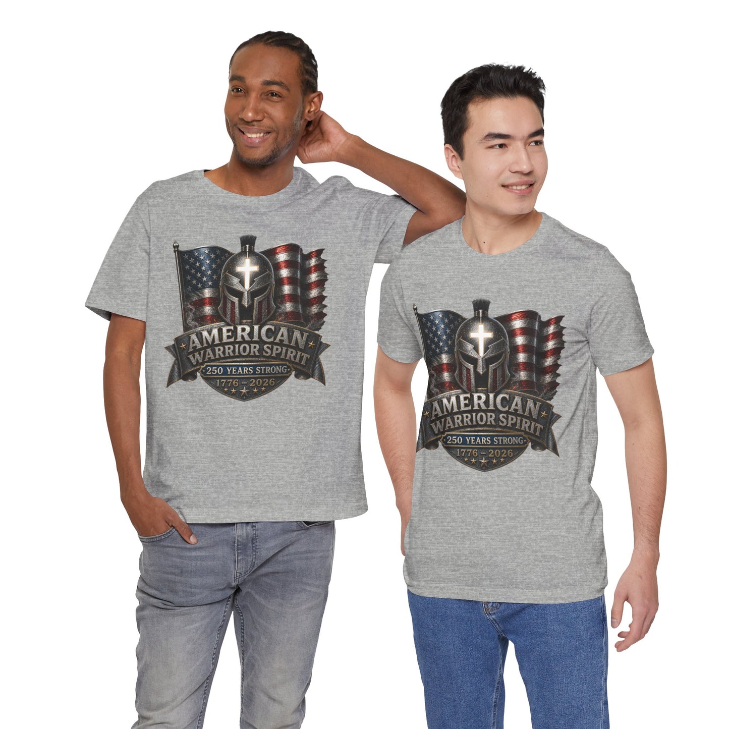 American Warrior Spirit T-Shirt – Patriotic 250 Years Strong Tee (1776–2026)