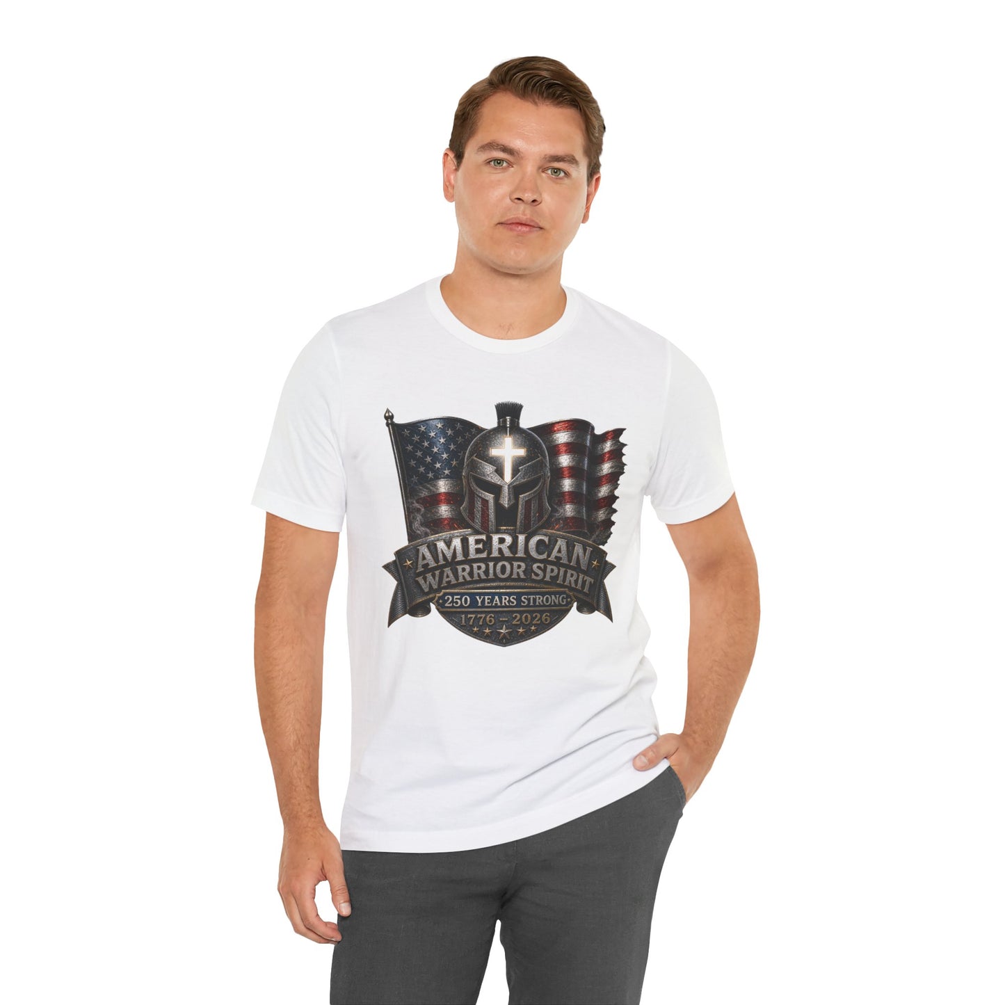 American Warrior Spirit T-Shirt – Patriotic 250 Years Strong Tee (1776–2026)