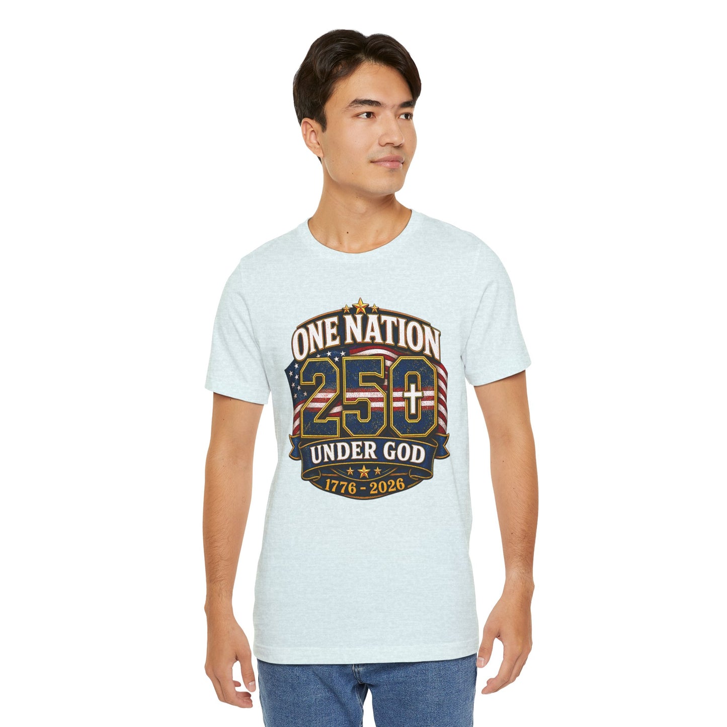 250th USA Independence T-Shirt — "One Nation Under God" 1776–2026 Patriotic Tee