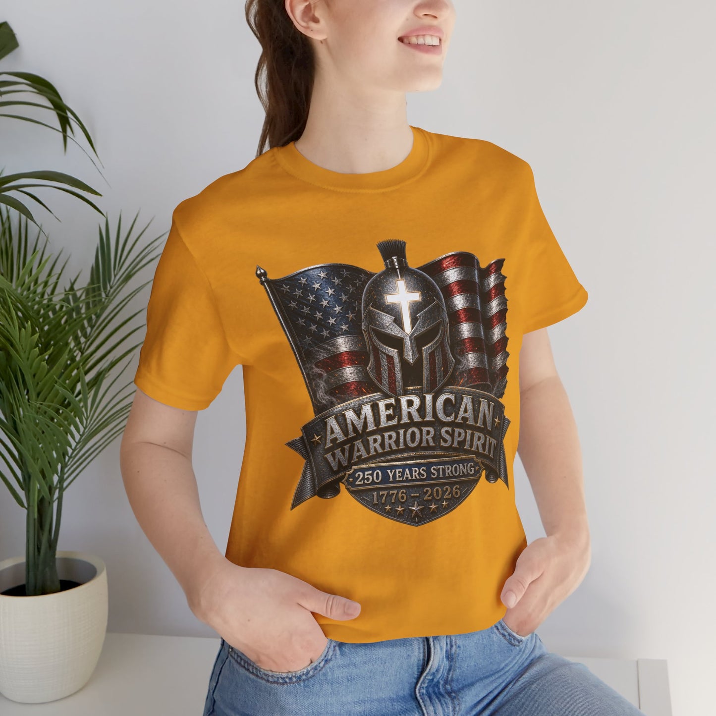 American Warrior Spirit T-Shirt – Patriotic 250 Years Strong Tee (1776–2026)