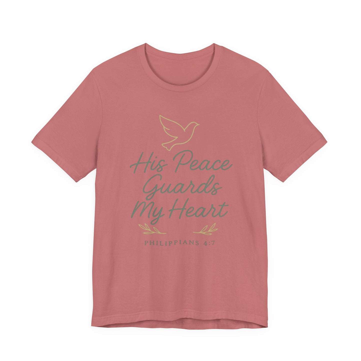 His Peace Guards My Heart Tee — Philippians 4:7 Christian Dove T-Shirt