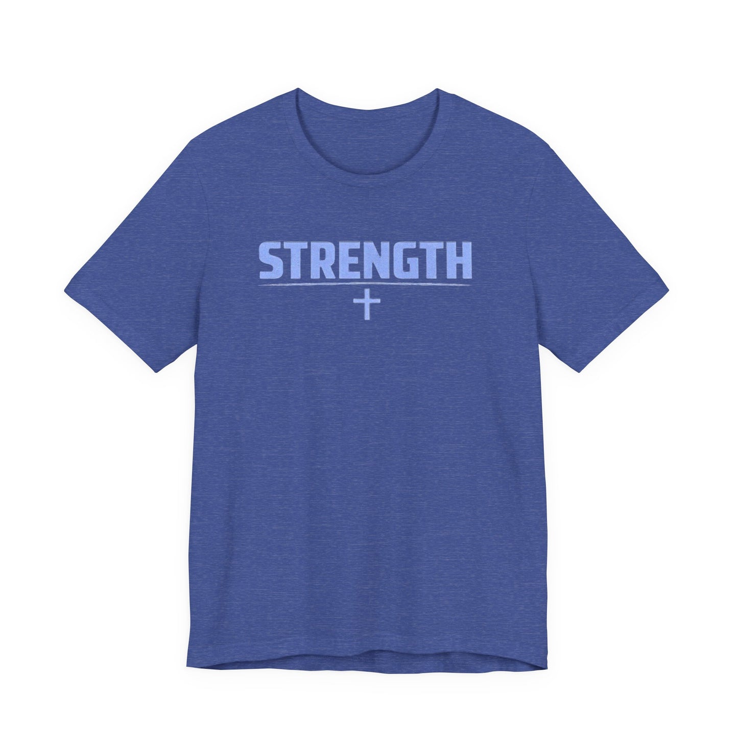 Strength with Cross Tee — Minimal Motivational Fitness Shirt