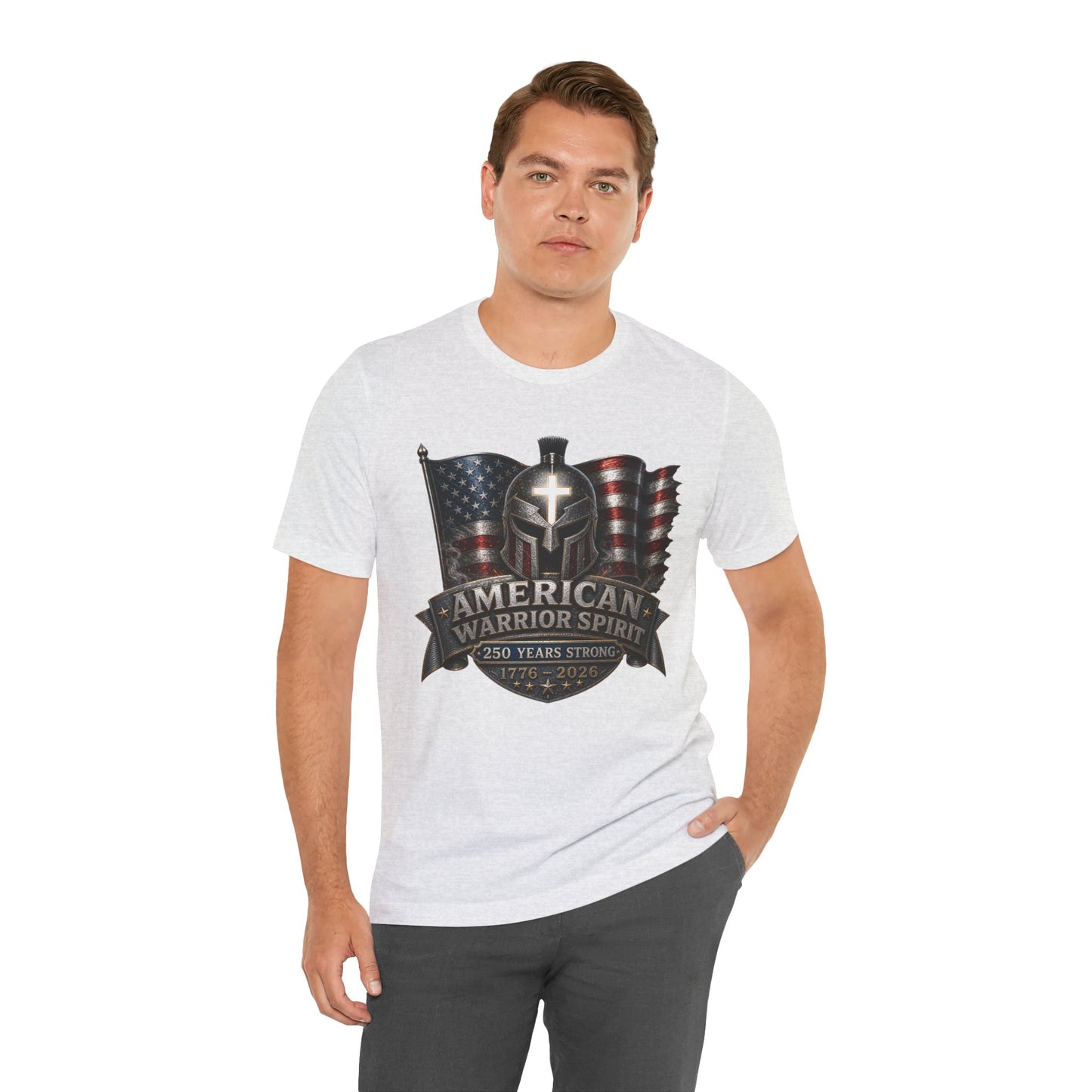 American Warrior Spirit T-Shirt – Patriotic 250 Years Strong Tee (1776–2026)
