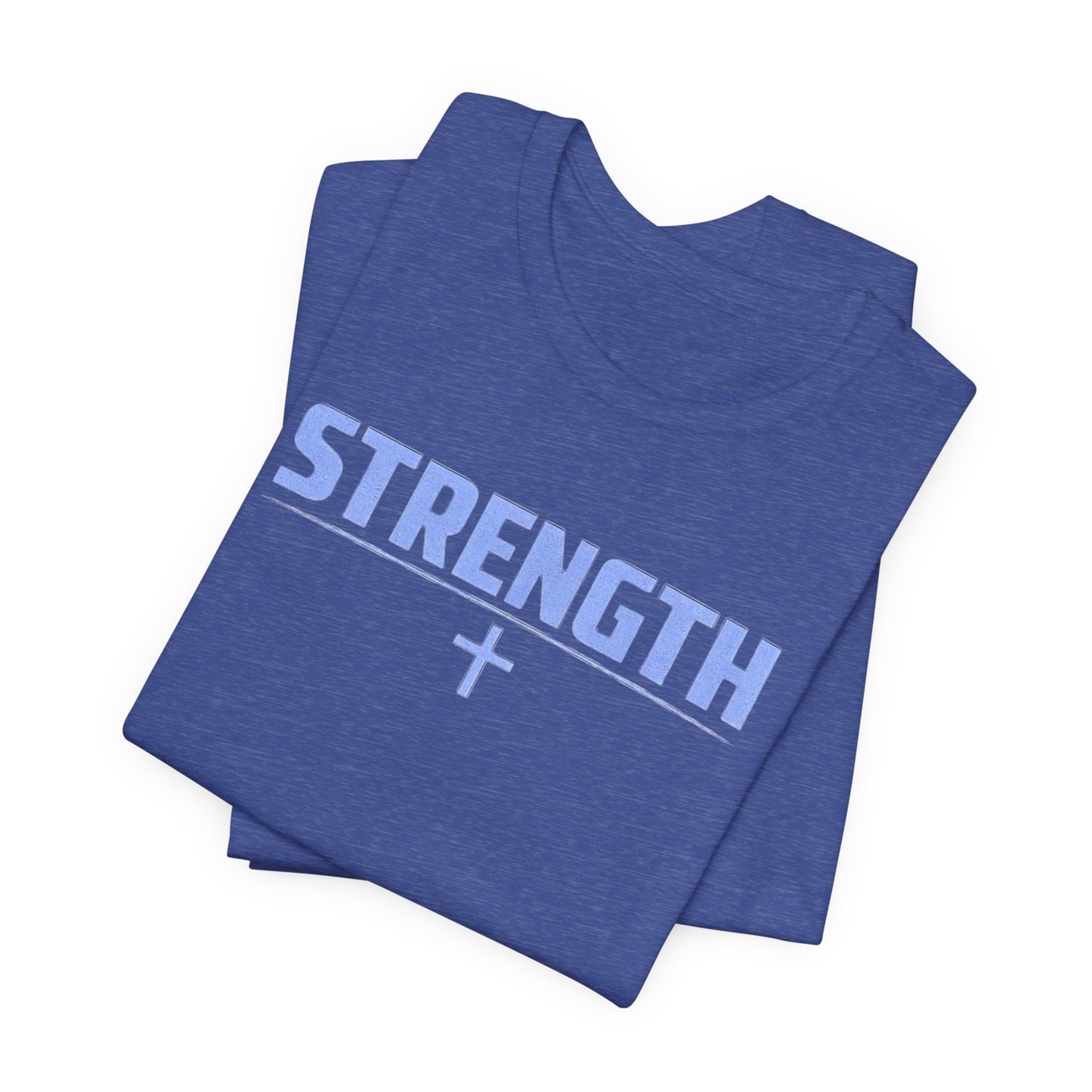 Strength with Cross Tee — Minimal Motivational Fitness Shirt
