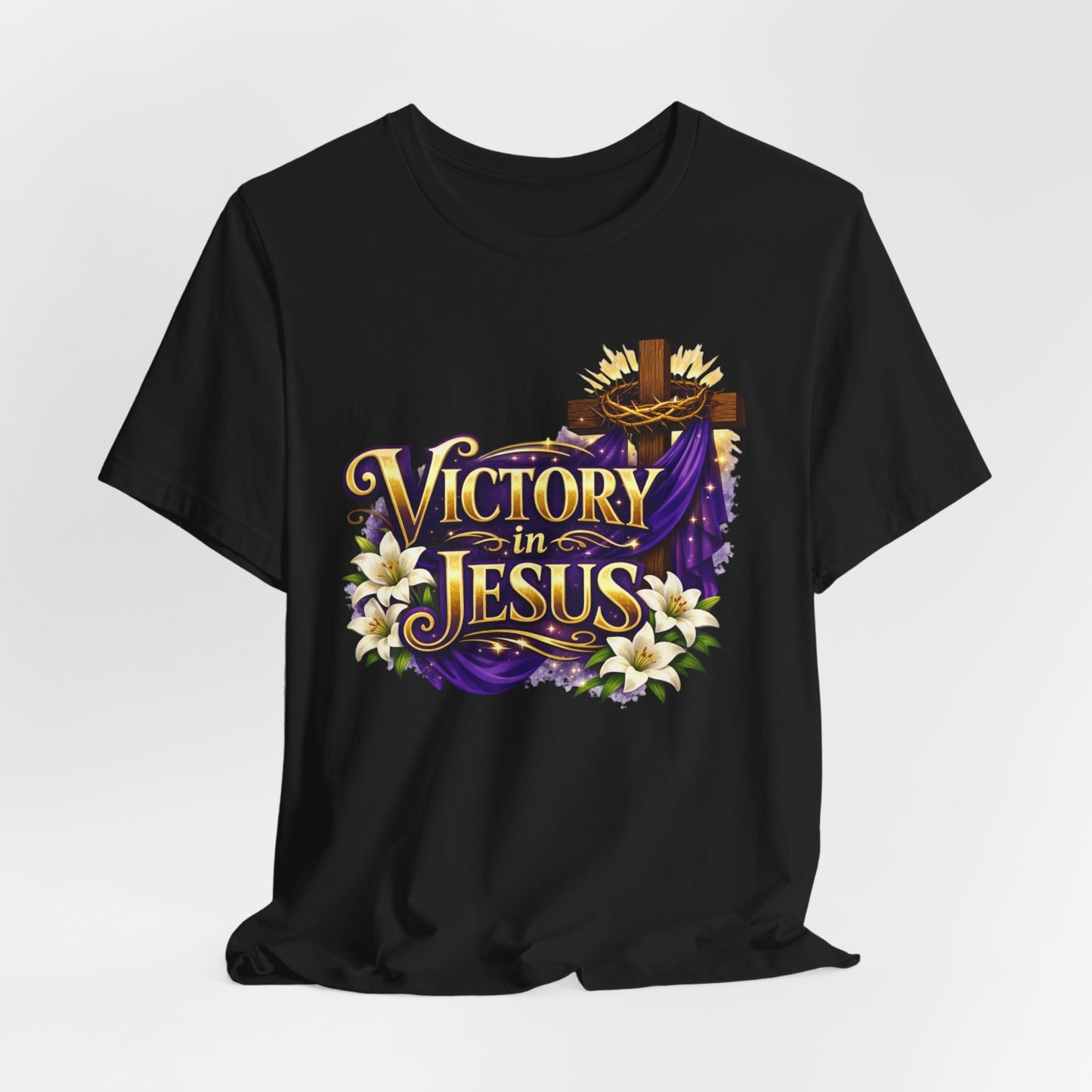 Victory In Jesus Christian T-Shirt — Cross Faith Tee