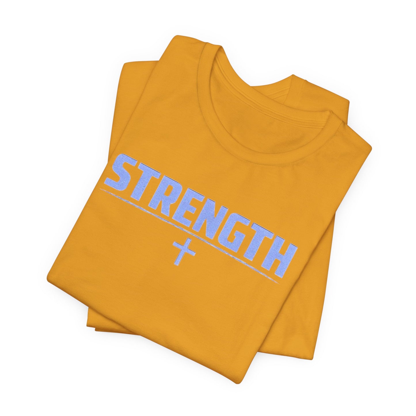 Strength with Cross Tee — Minimal Motivational Fitness Shirt
