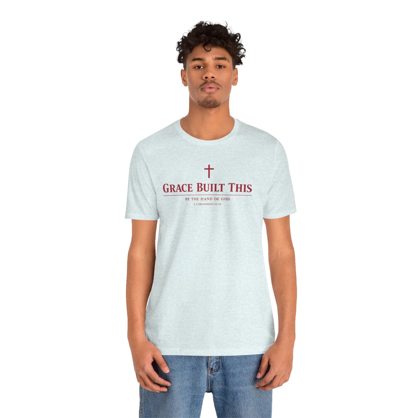 Grace Built This T-Shirt — Christian Faith Tee with Cross