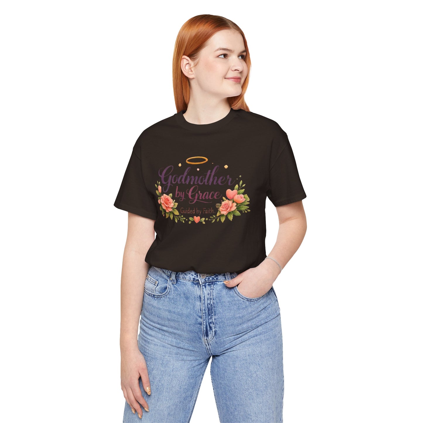 Godmother by Grace Floral Tee — 'Guided by Faith' Godmother T-Shirt