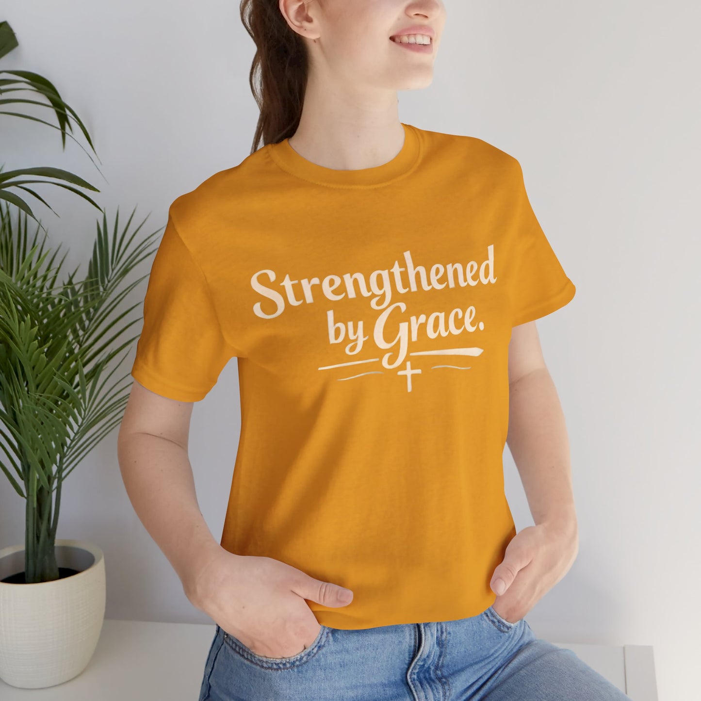 Strengthened by Grace T‑Shirt — Inspirational Faith Tee