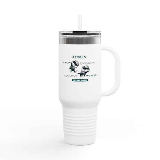 Travel Mug - Jesus Chain Breaker Miracle Worker Design