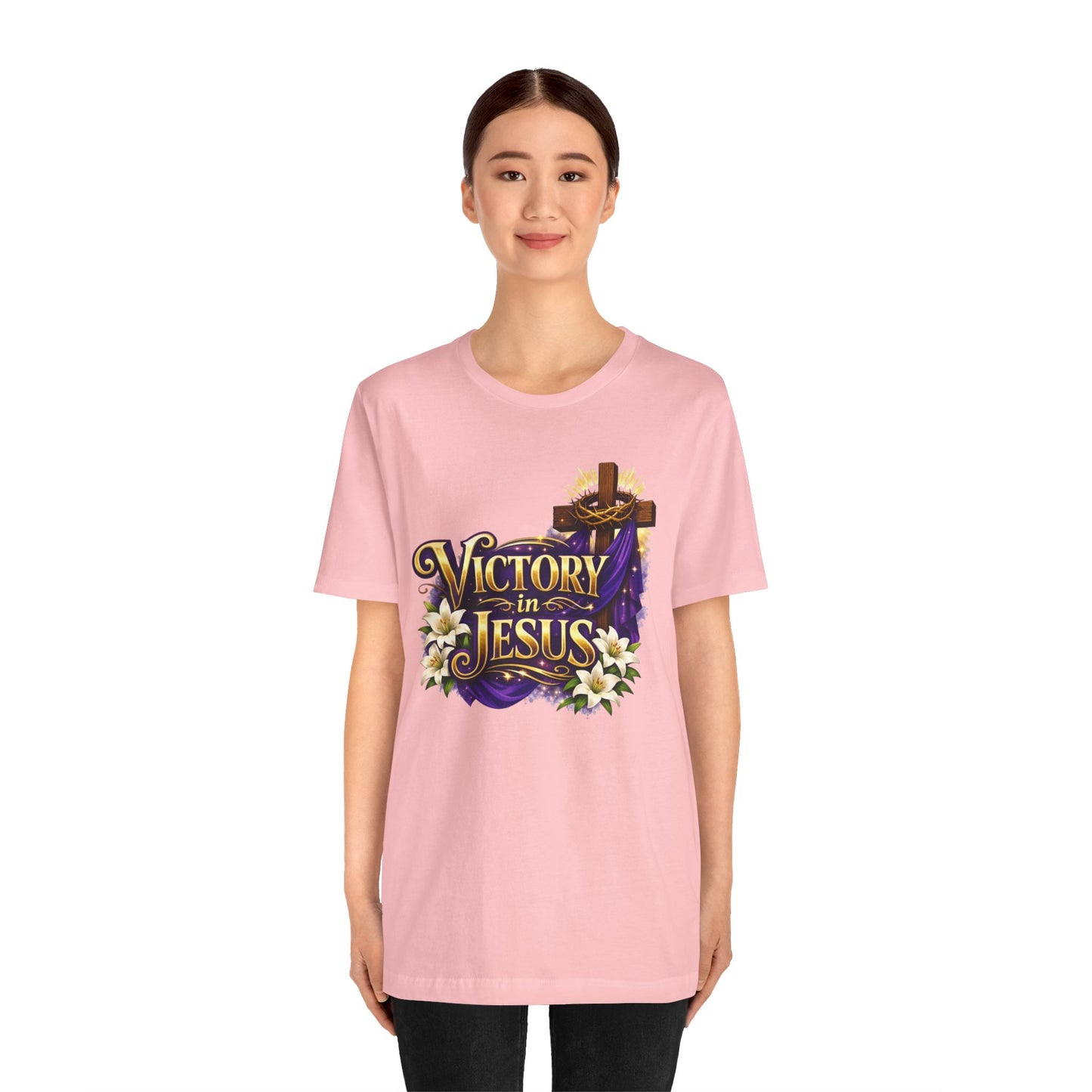 Victory In Jesus Christian T-Shirt — Cross Faith Tee