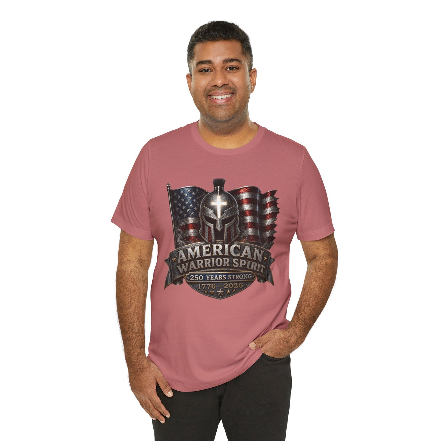 American Warrior Spirit T-Shirt – Patriotic 250 Years Strong Tee (1776–2026)