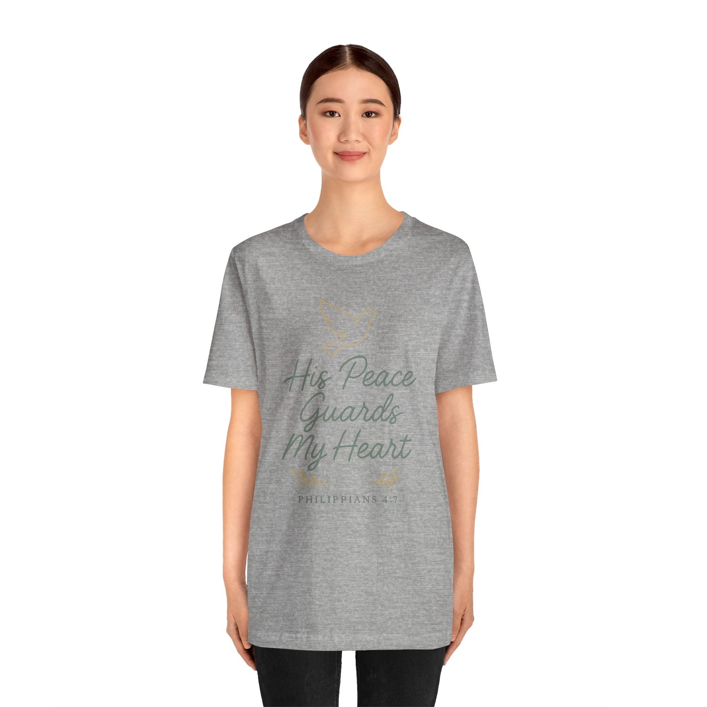 His Peace Guards My Heart Tee — Philippians 4:7 Christian Dove T-Shirt