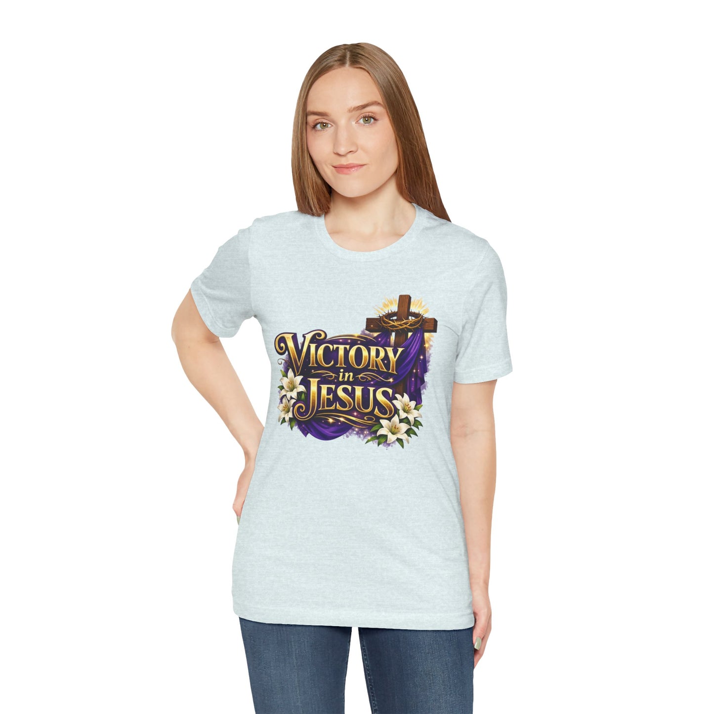 Victory In Jesus Christian T-Shirt — Cross Faith Tee
