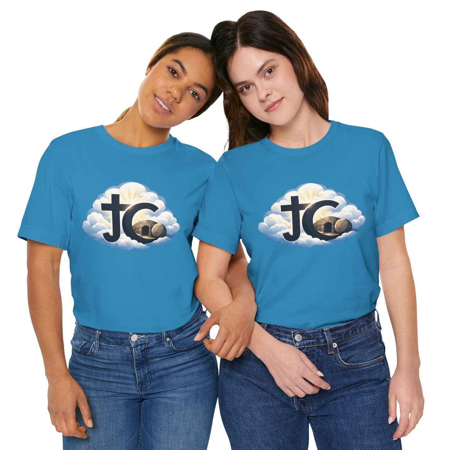 Jesus Christ (JC) Cross Tee — Crucified, Risen & Coming Again