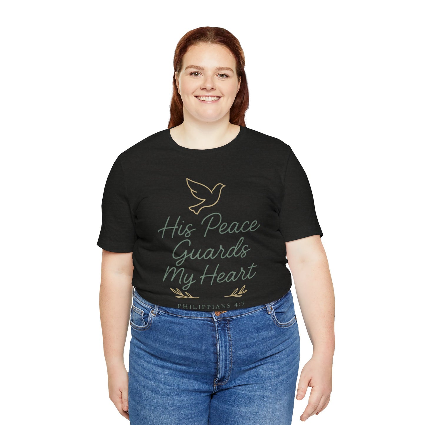 His Peace Guards My Heart Tee — Philippians 4:7 Christian Dove T-Shirt