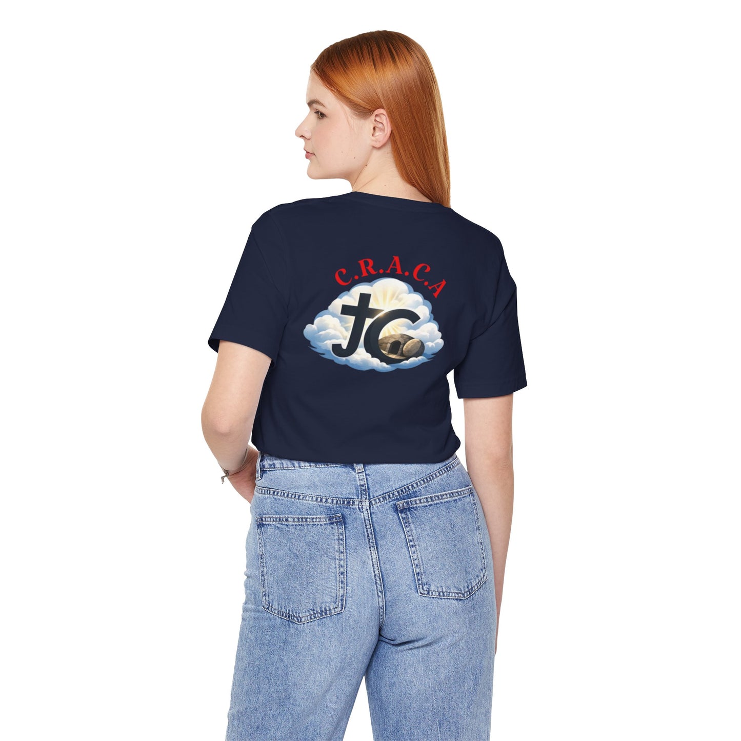 Christian JC Cross Tee — CRACA (Crucified.Risen.And.Coming.Again) Graphic T‑Shirt